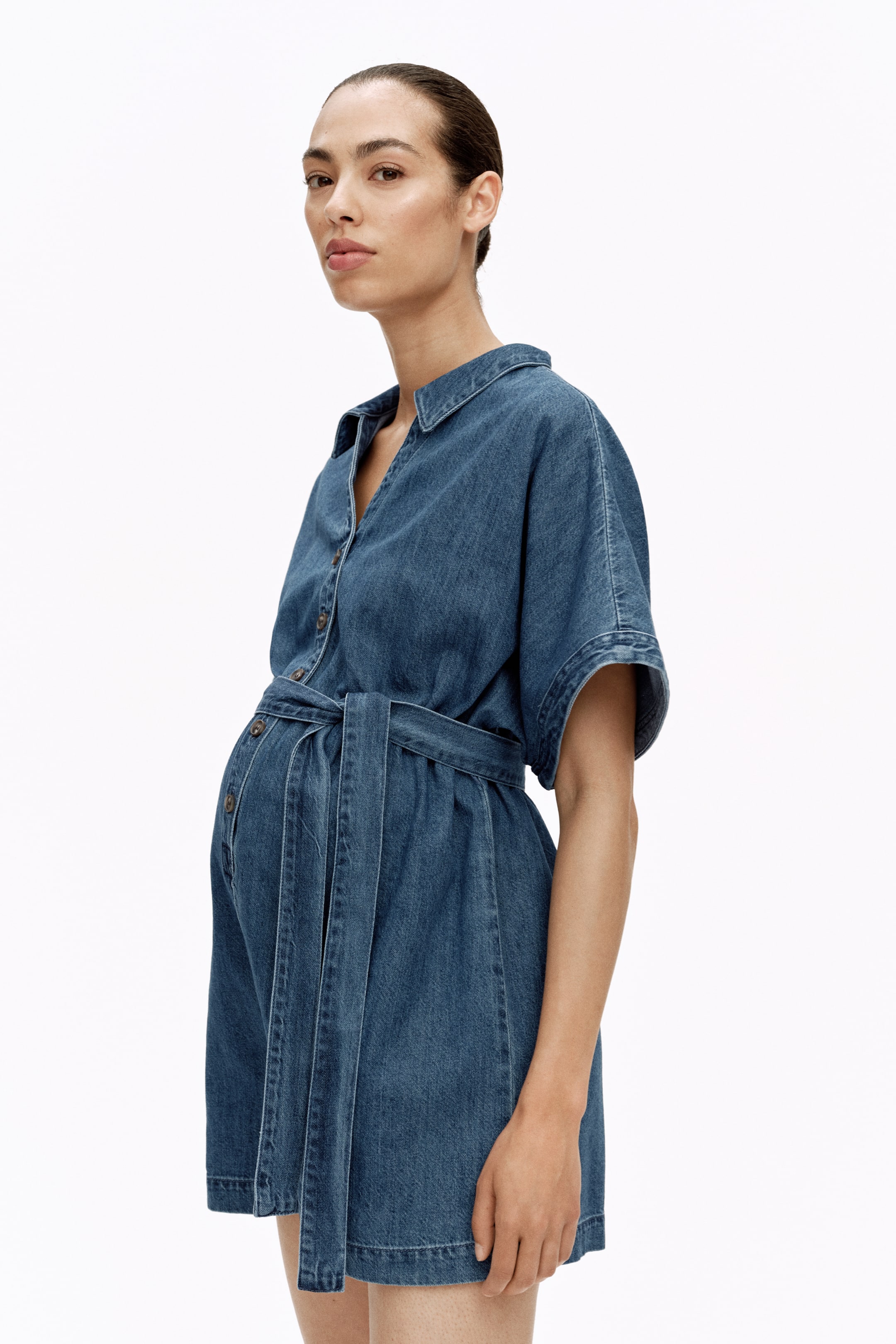 MAMA Denim Romper