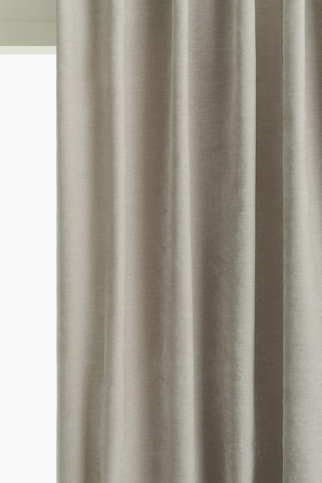 Lot de 1 rideau long et large en fil chenille - Grège/Vert kaki/Beige clair - 1