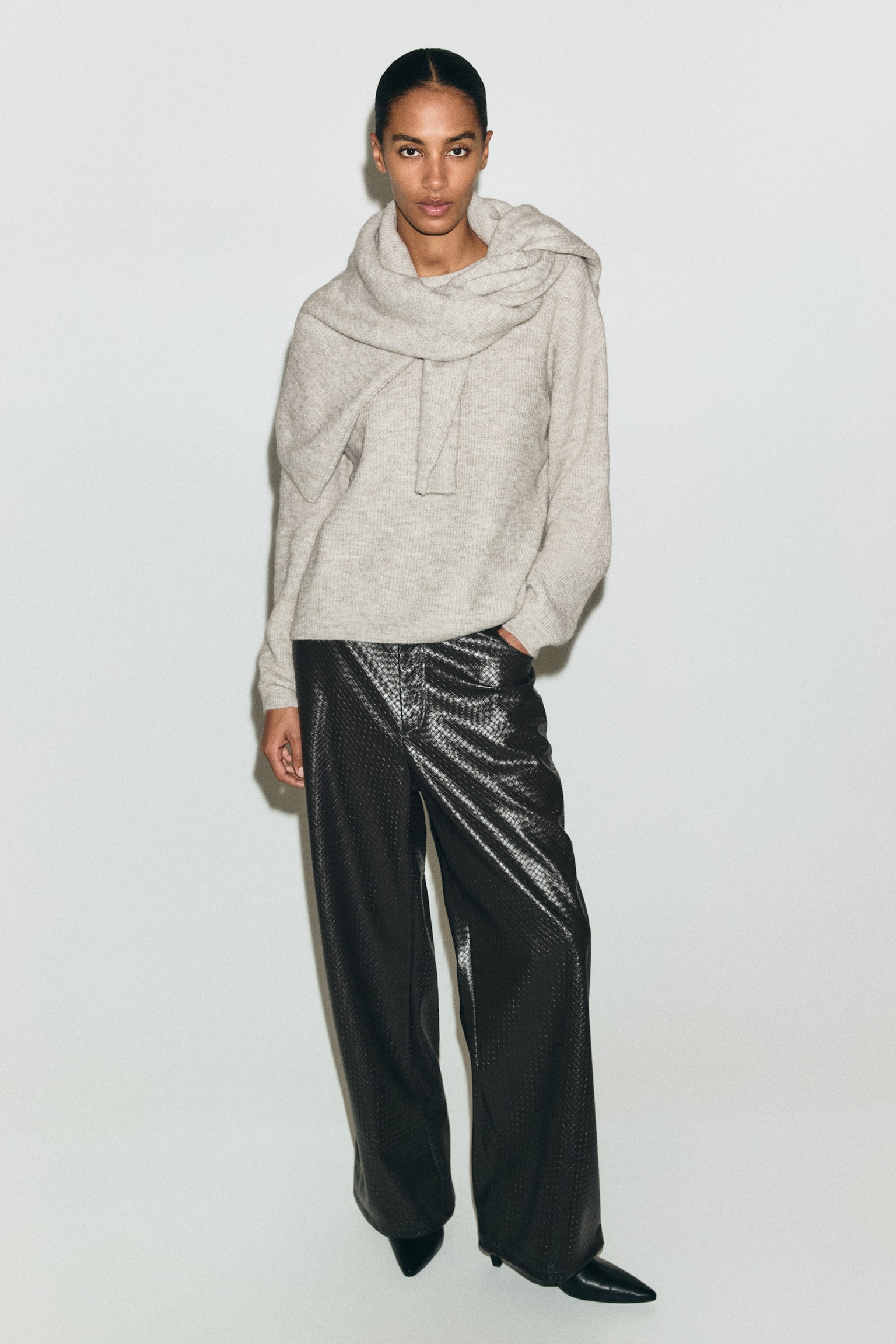 Knitted jumper - Light mole marl/Dark mole/Sage green/Red/Cream/Light pink/Cream/Striped/Light pink/Light yellow/Light beige marl/Black/Striped/Black/Green/Dark green/Cream - 1