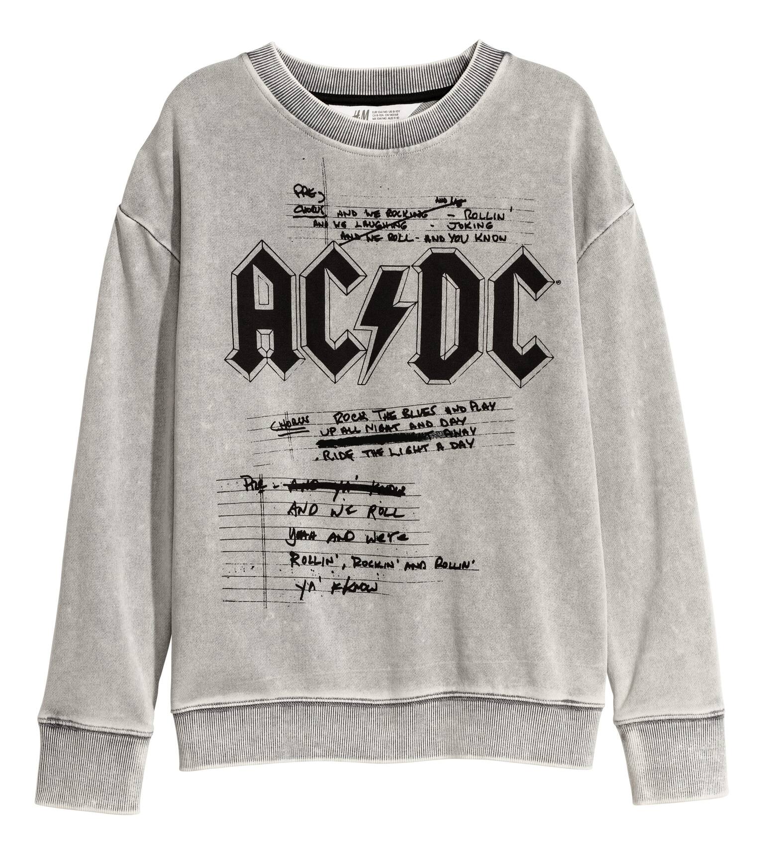 Sweatshirt with Printed Design - Gray/AC/DC - Kids | H&M US
