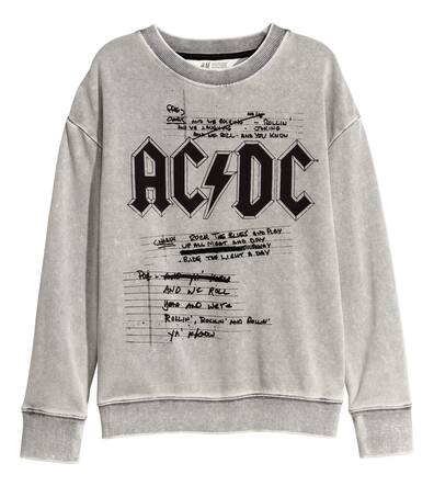 Sweatshirt with Printed Design - Gray/AC/DC - Kids | H&M US