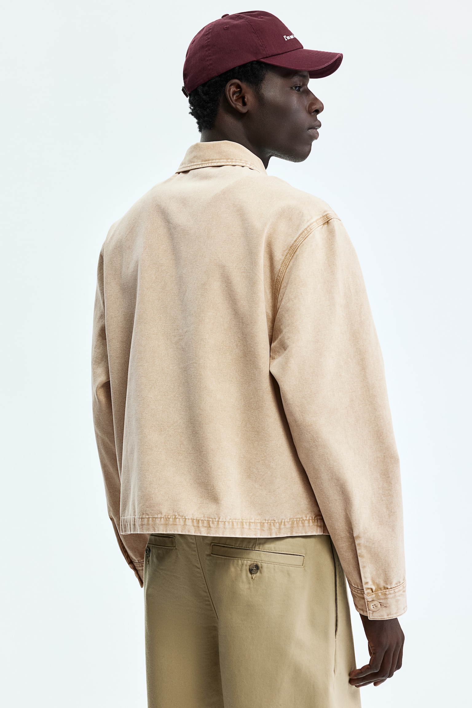 ז'קט כותנה עם צווארון - בז' - 6