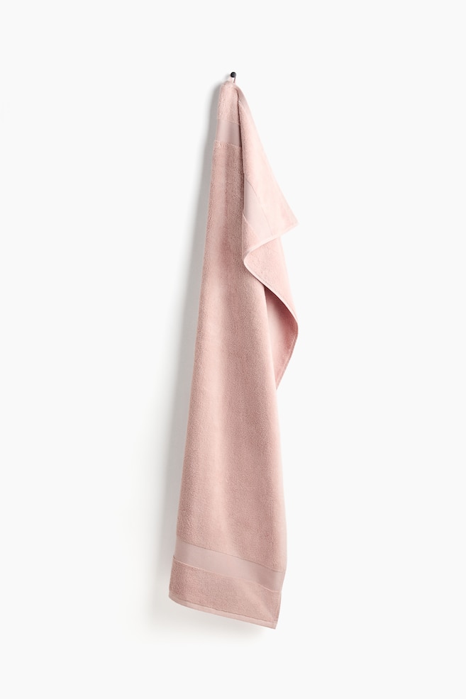 Cotton Terry Bath Sheet - Powder pink/Light beige/White - 1