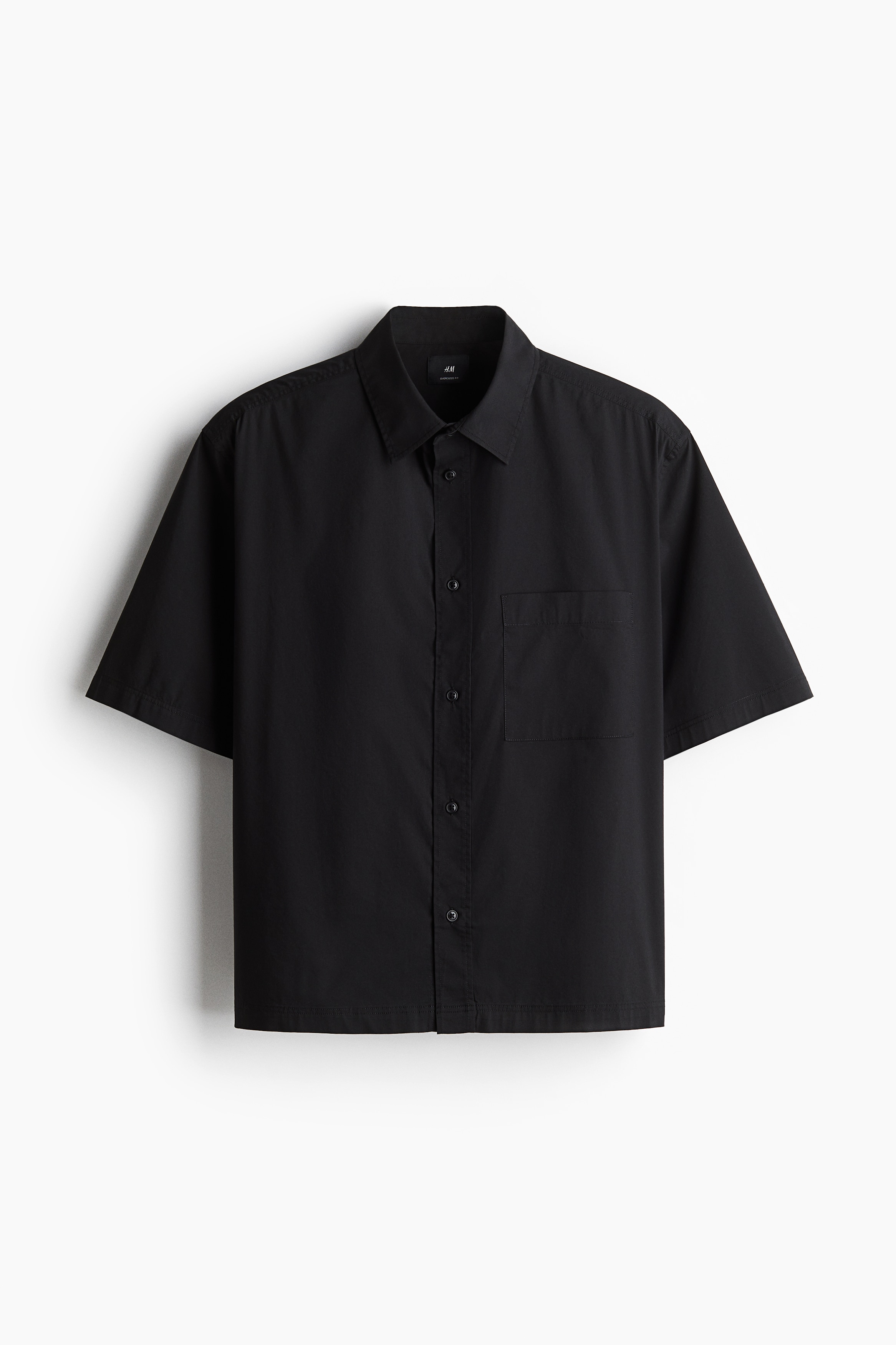 Camisa de mangas curtas Oversized Fit - Preto