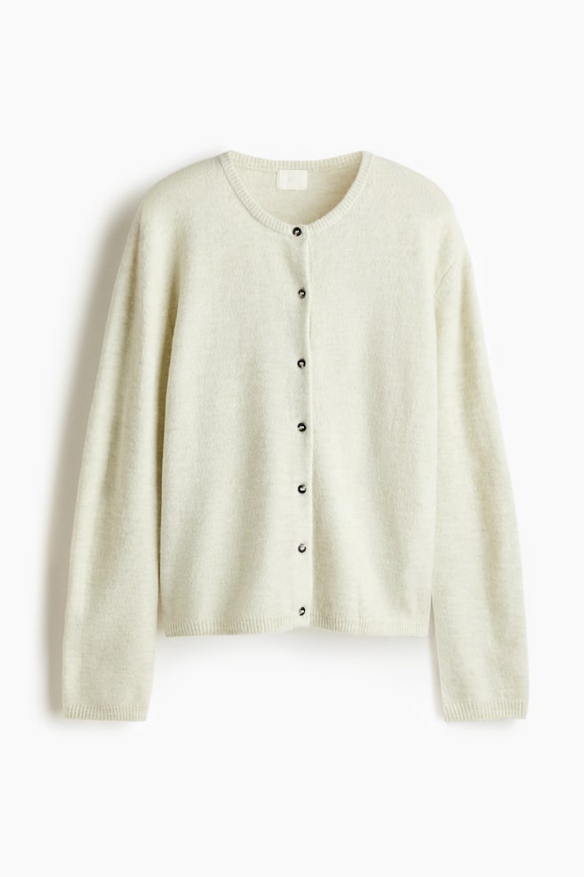 Cardigan dalla linea ampia - Verde chiaro mélange/Viola scuro/Giallo chiaro/Beige mélange/Greige mélange/Grigio scuro mélange/Grigio scuro mélange/Grigio mélange - 1