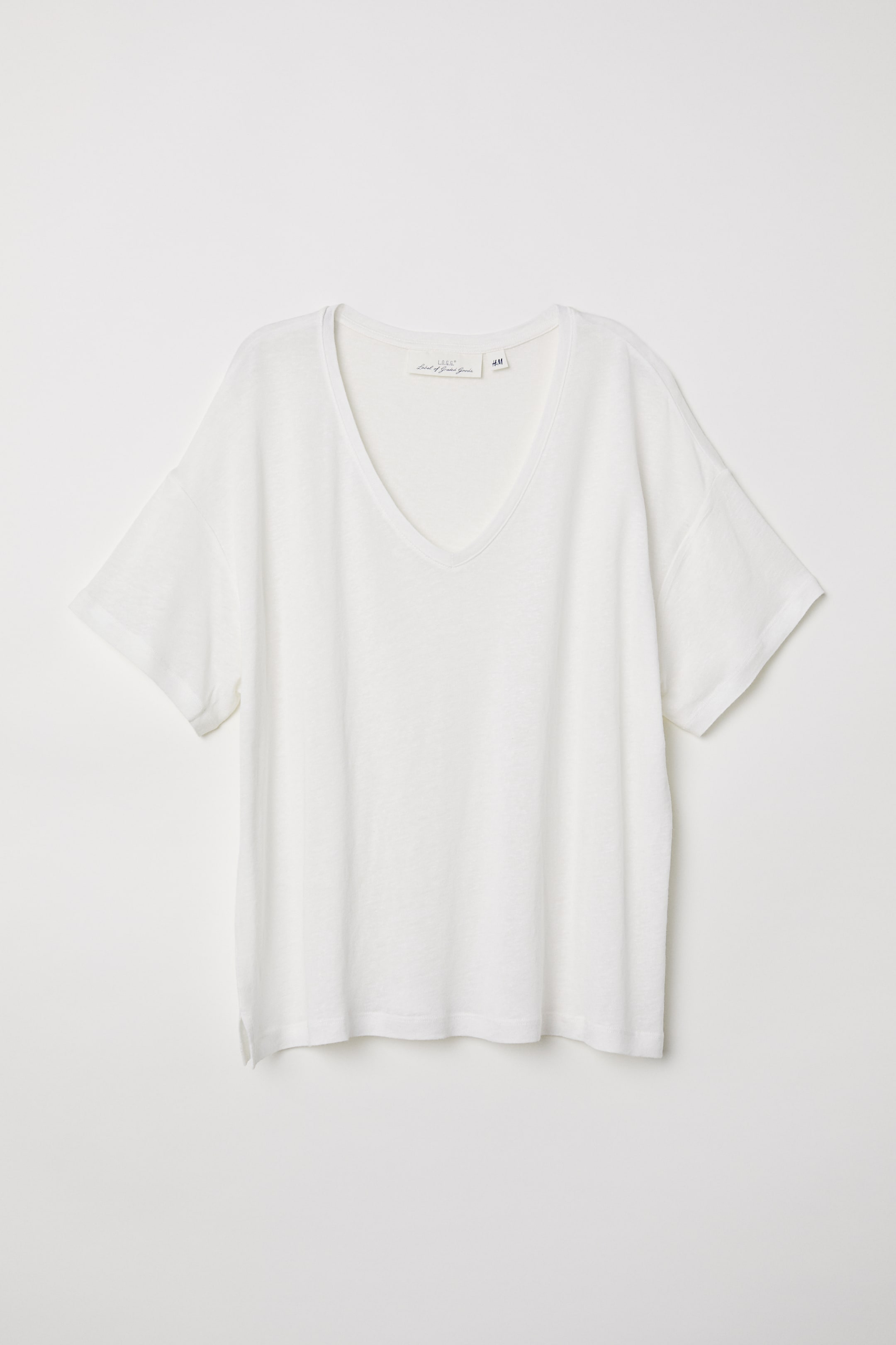 Agrandir l'image: T-shirt en lin mélangé - Écru - FEMME | H&M FR 1