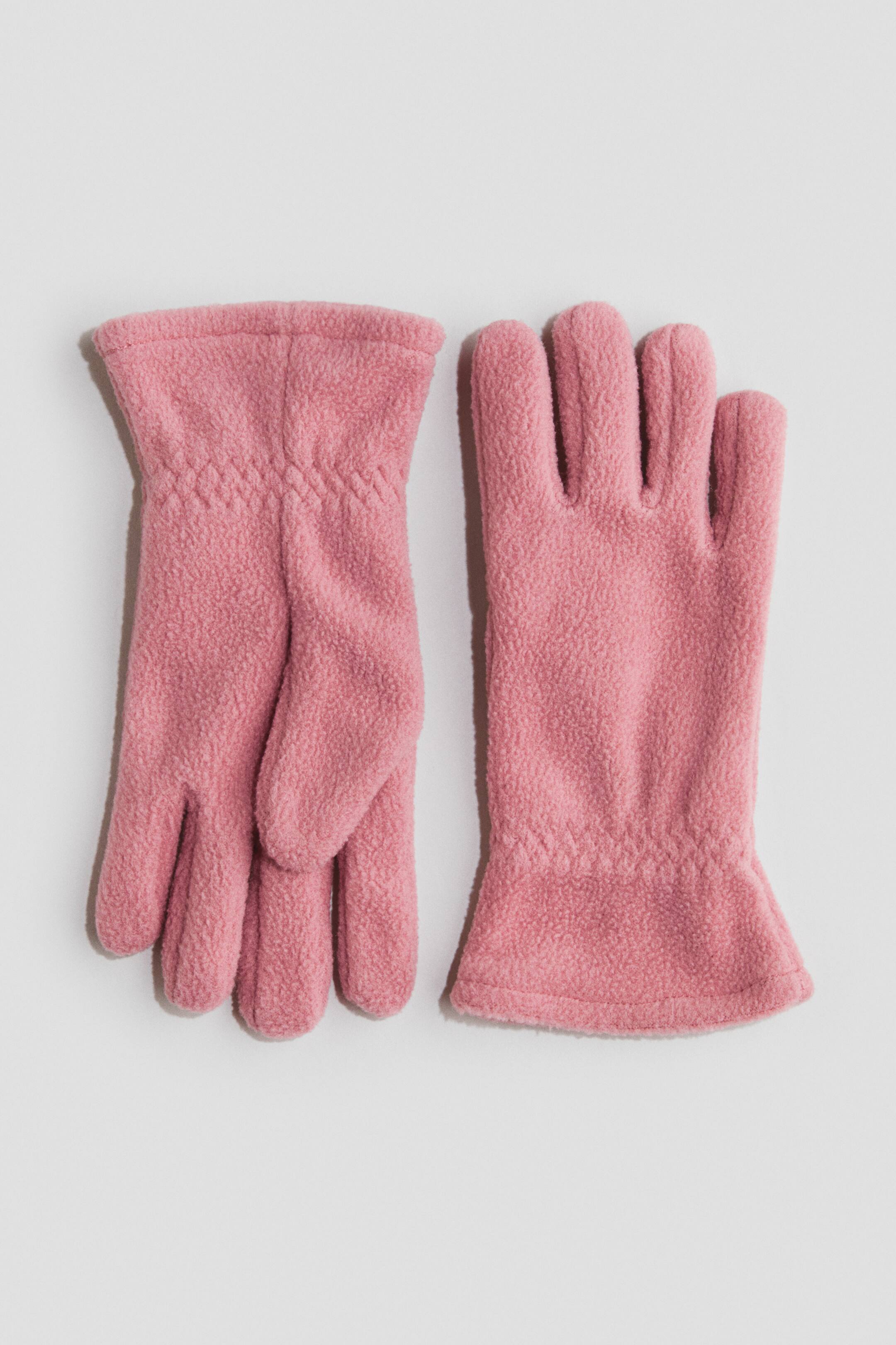 Переглянути збільшене зображення: Рукавички з флісу - Pink - Kids | H&M UA 1