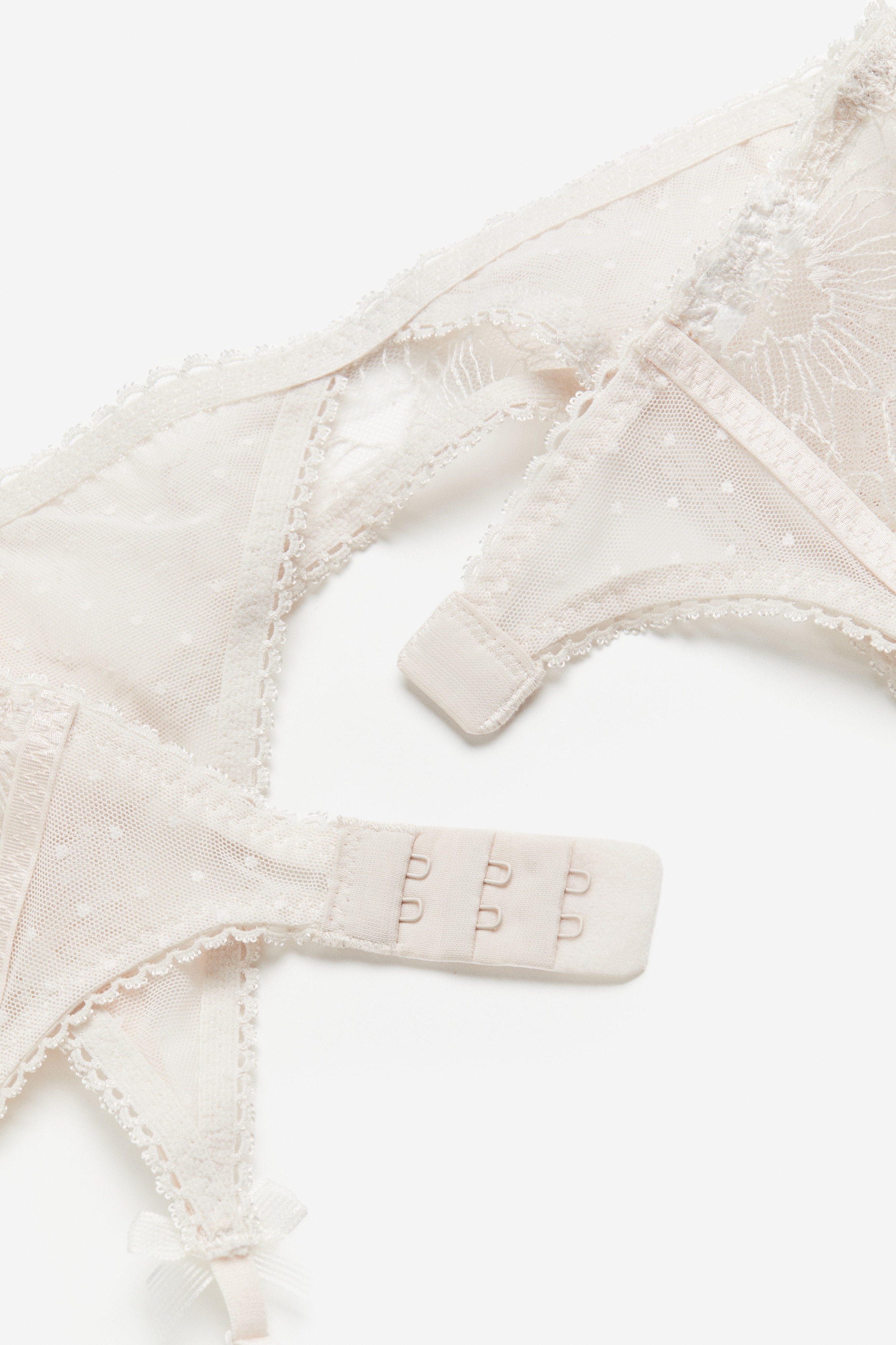 Women's Pale beige Embroidered Garter Belt