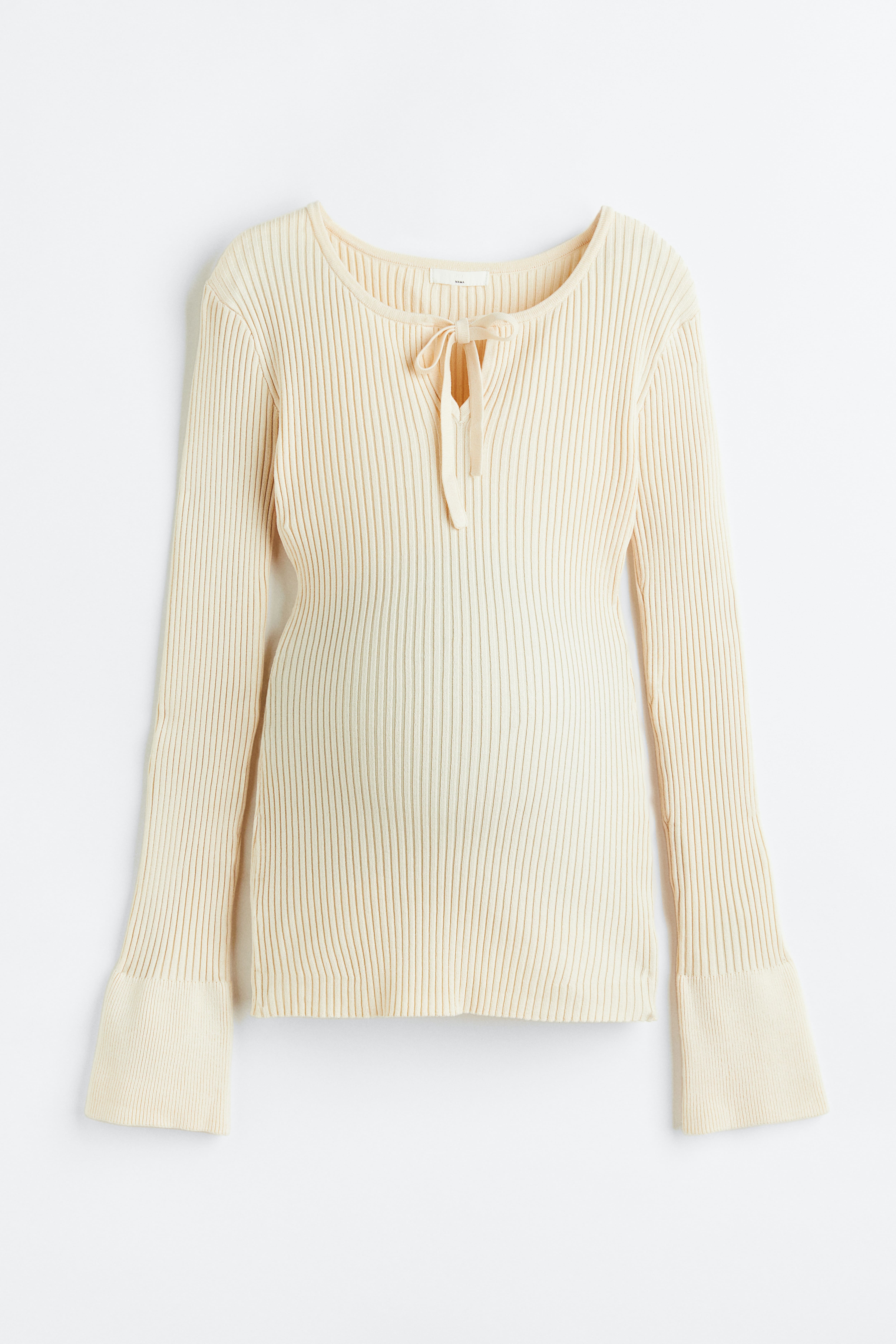 MAMA Tie front Rib knit Top