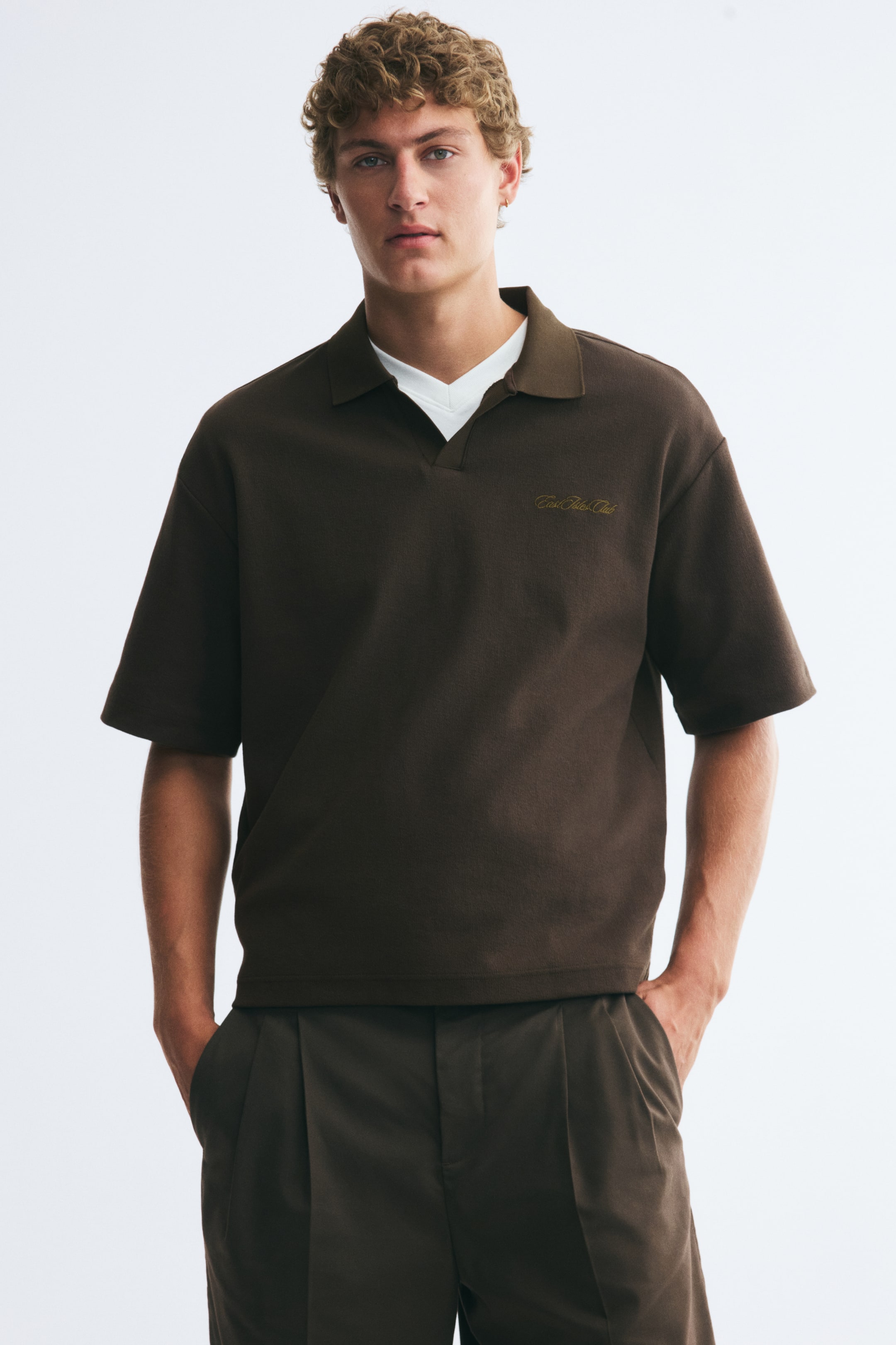 Xem ảnh lớn hơn: Áo polo Relaxed Fit - Màu xanh kaki đậm - Men | H&M VN 1