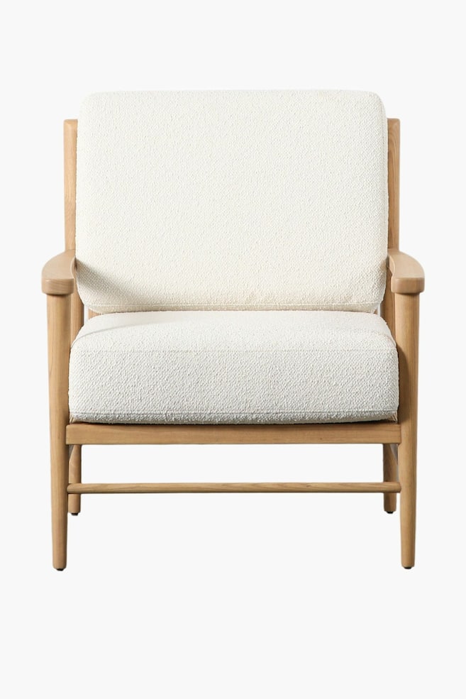 Wooden Frame Armchair - Cream - 1