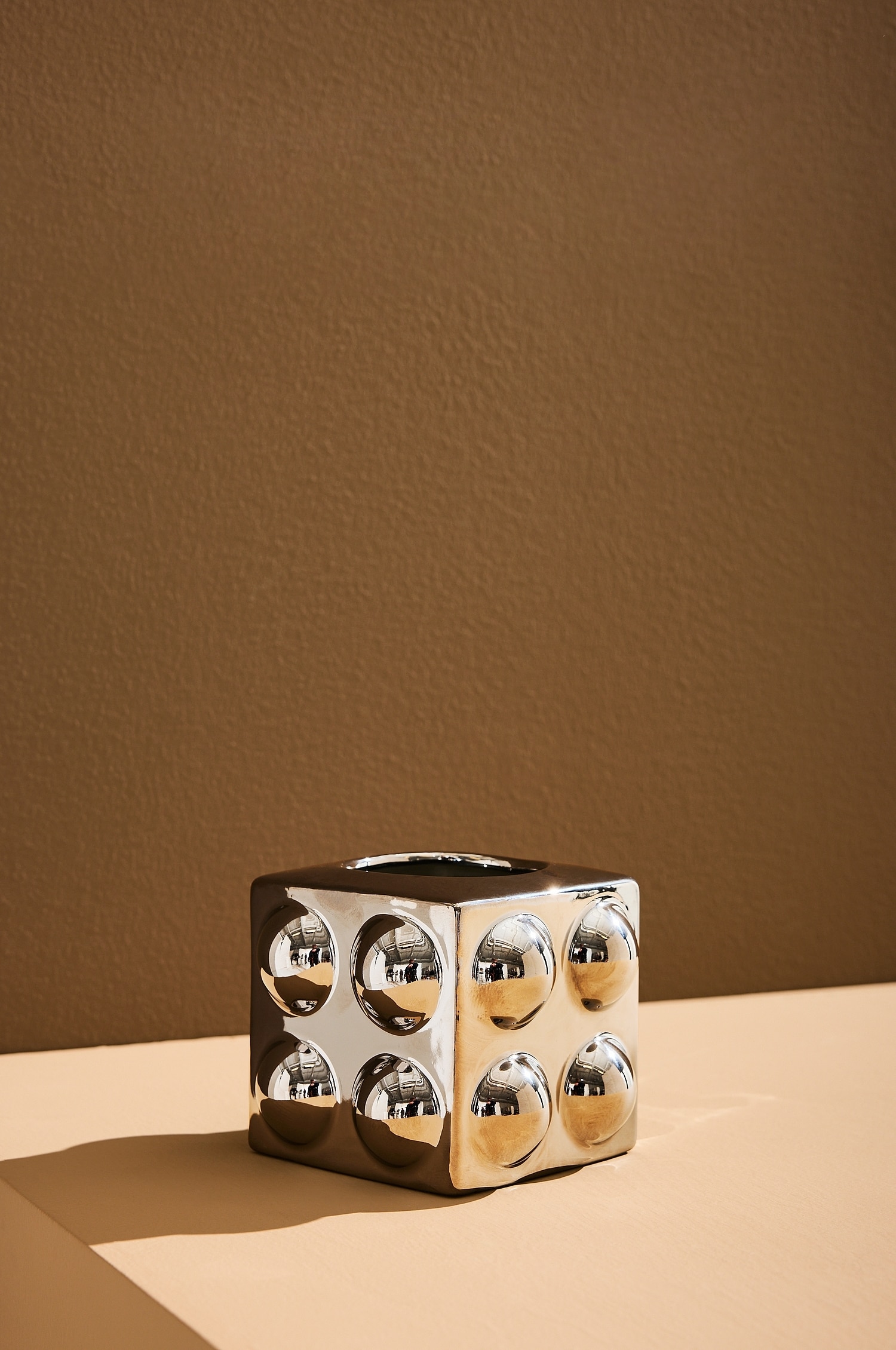 Boo Vase Petit - Chrome/Rouge/Blanc