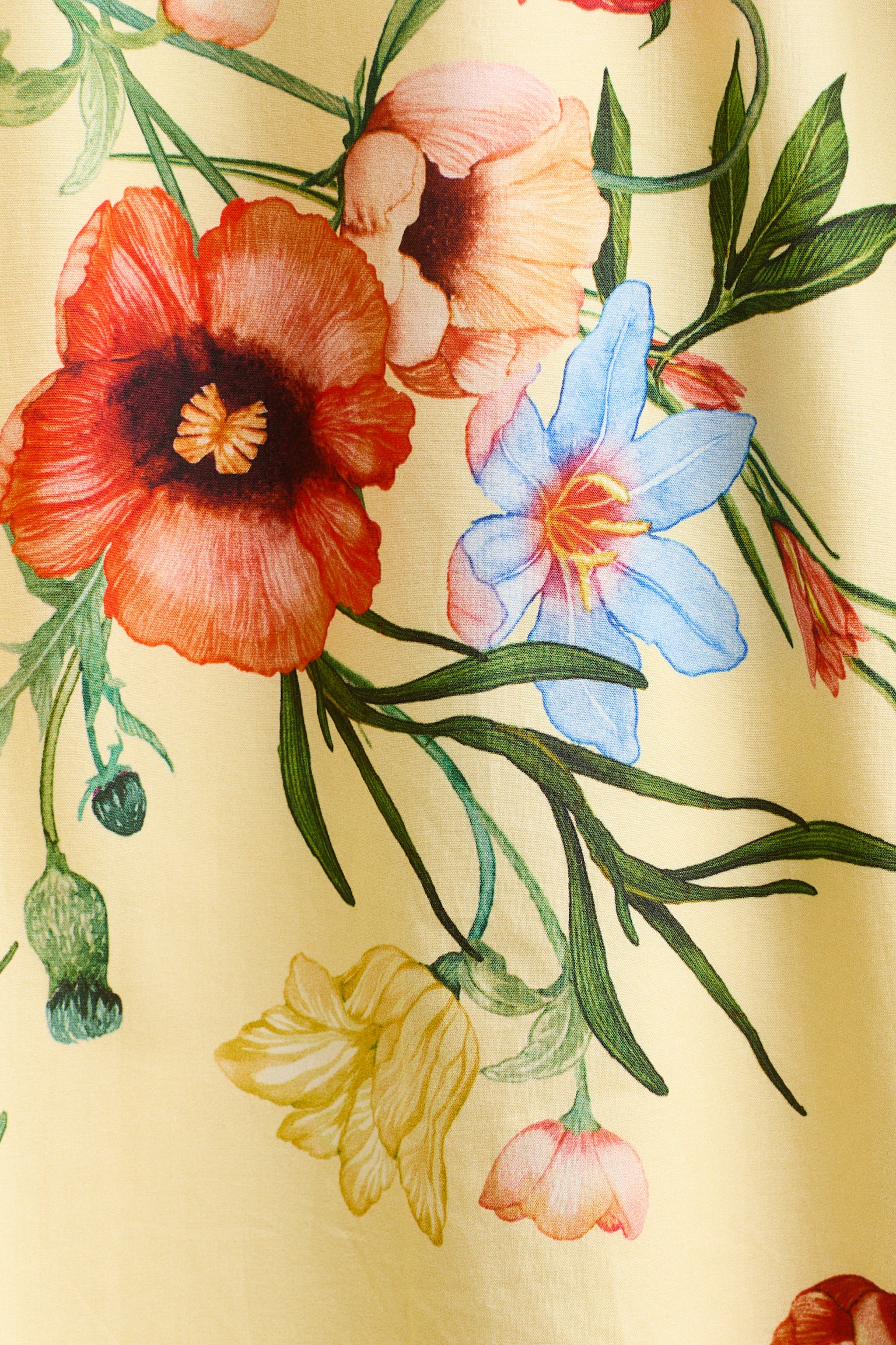 Falda circular en popelina - Amarillo claro/Floreado - 5