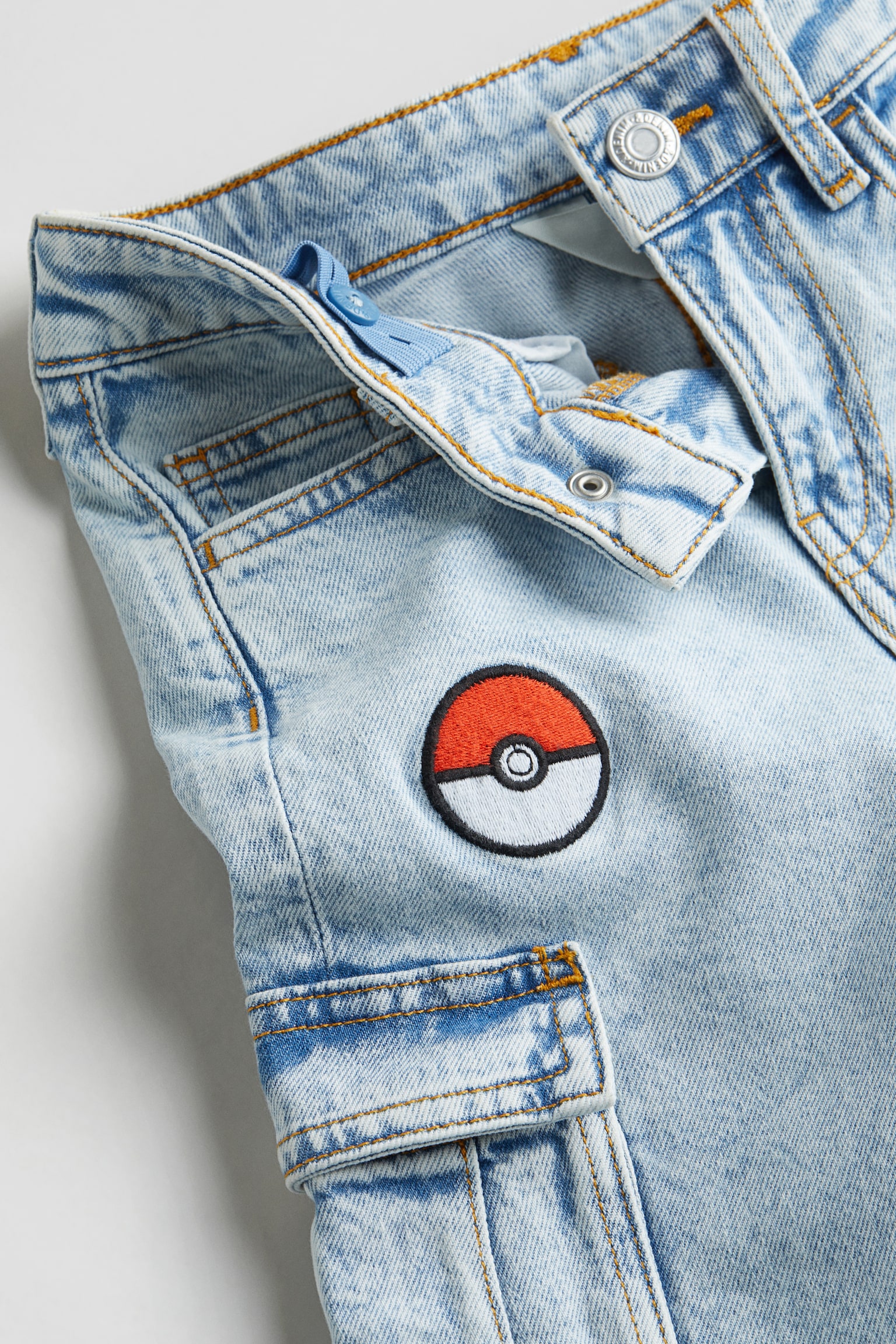 Print Design Cargo Jeans - Light denim blue/Pokémon - 5