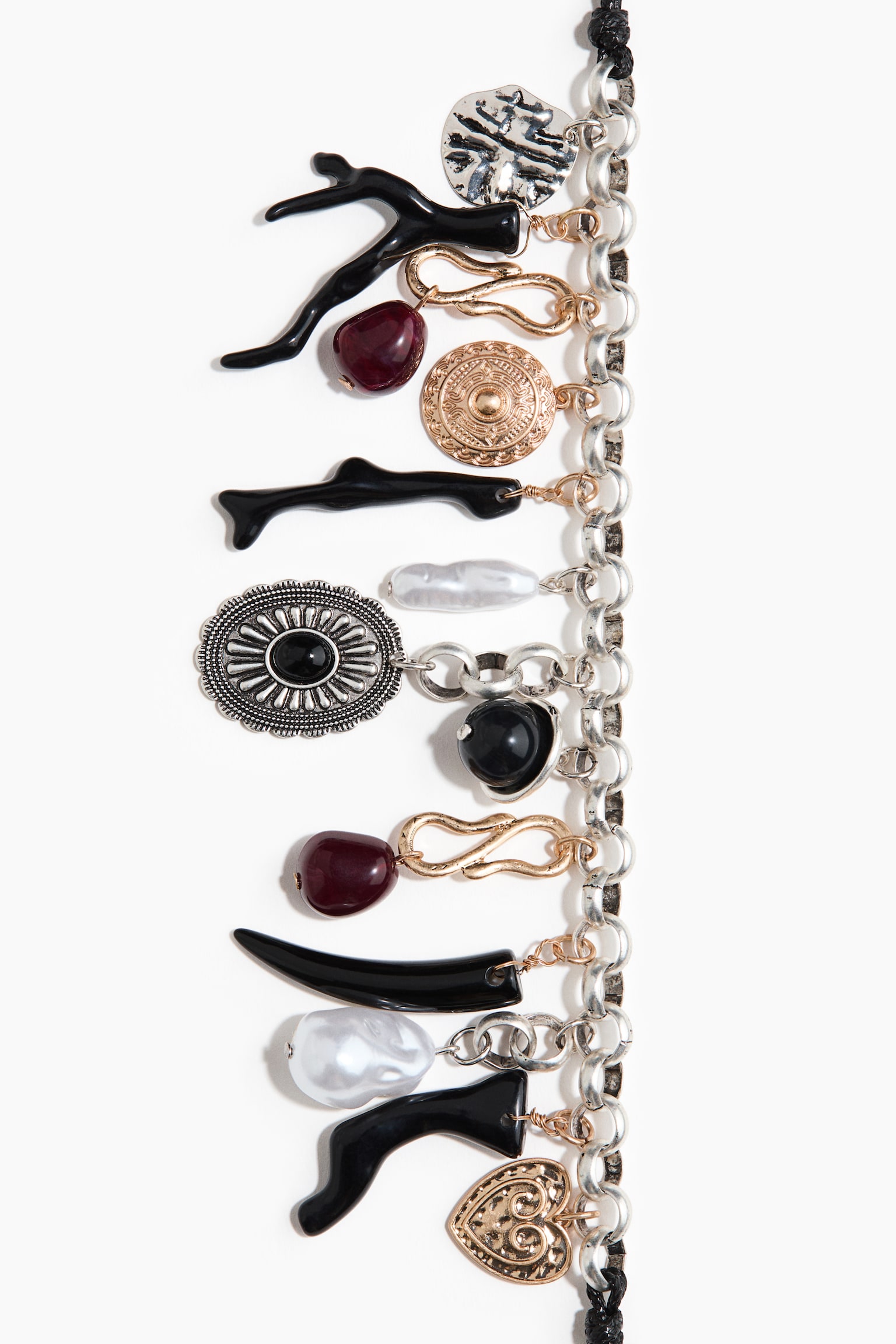 Charm necklace - Black - 3