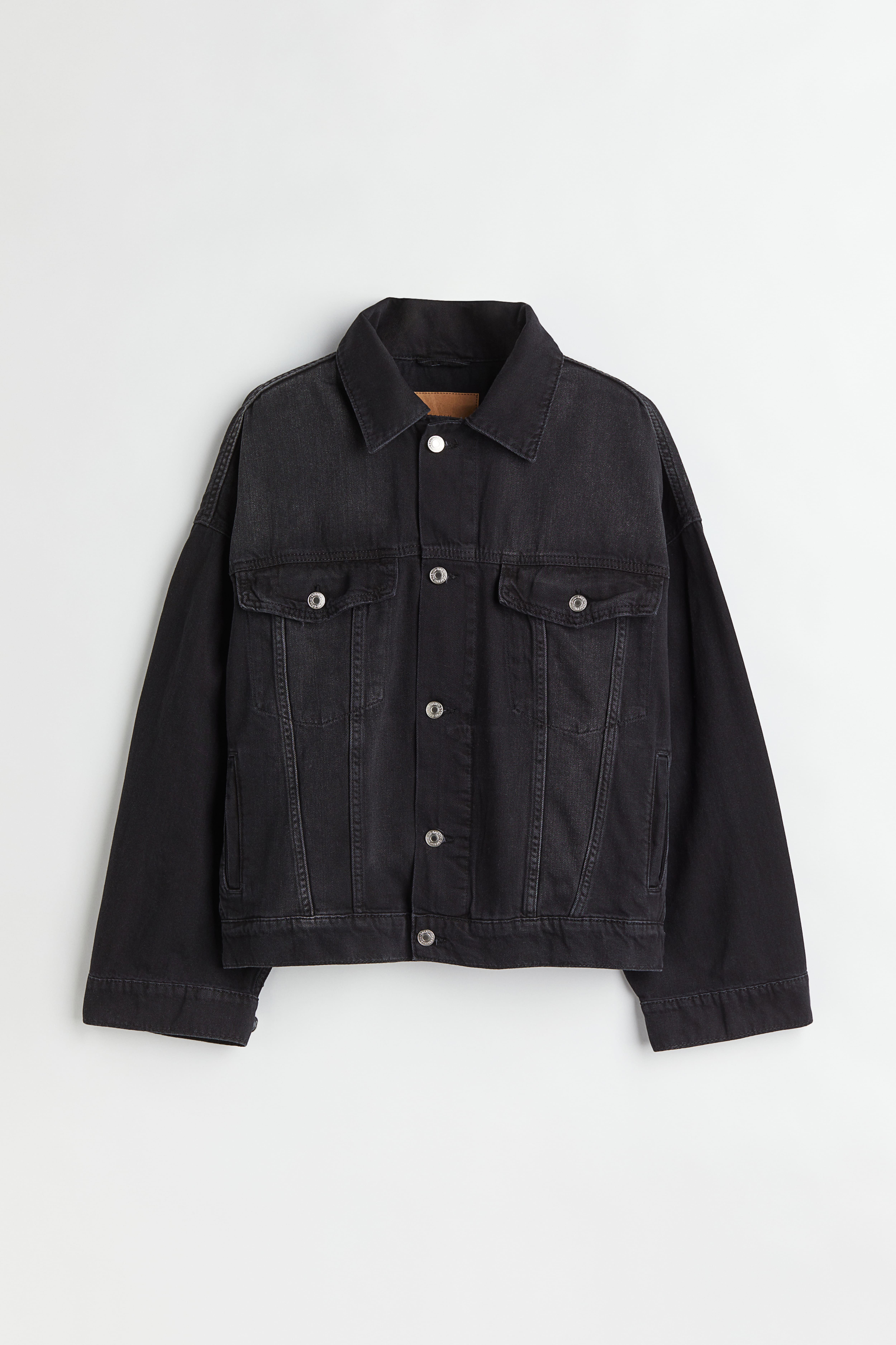 Veste en jean oversize noir femme sale