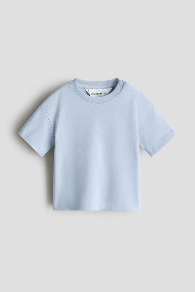 Loose-Fit Pima Cotton T-Shirt - Light dusty blue/Light beige/Navy blue/White/Light dusty turquoise/Light dusty pink/Black - 1