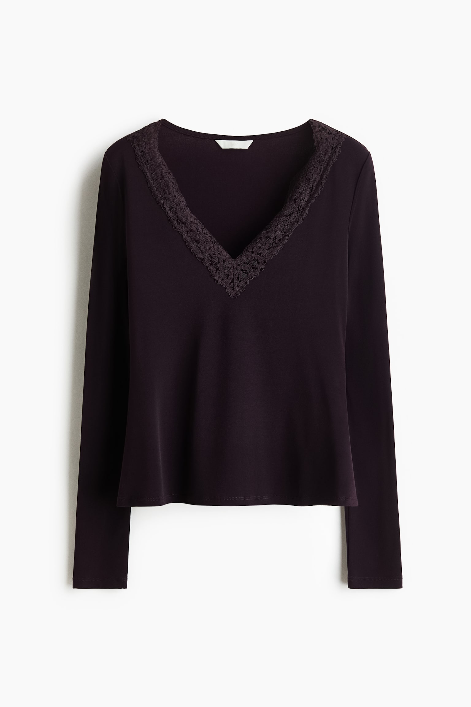 Top z koronką - Dark plum purple/Black - 1