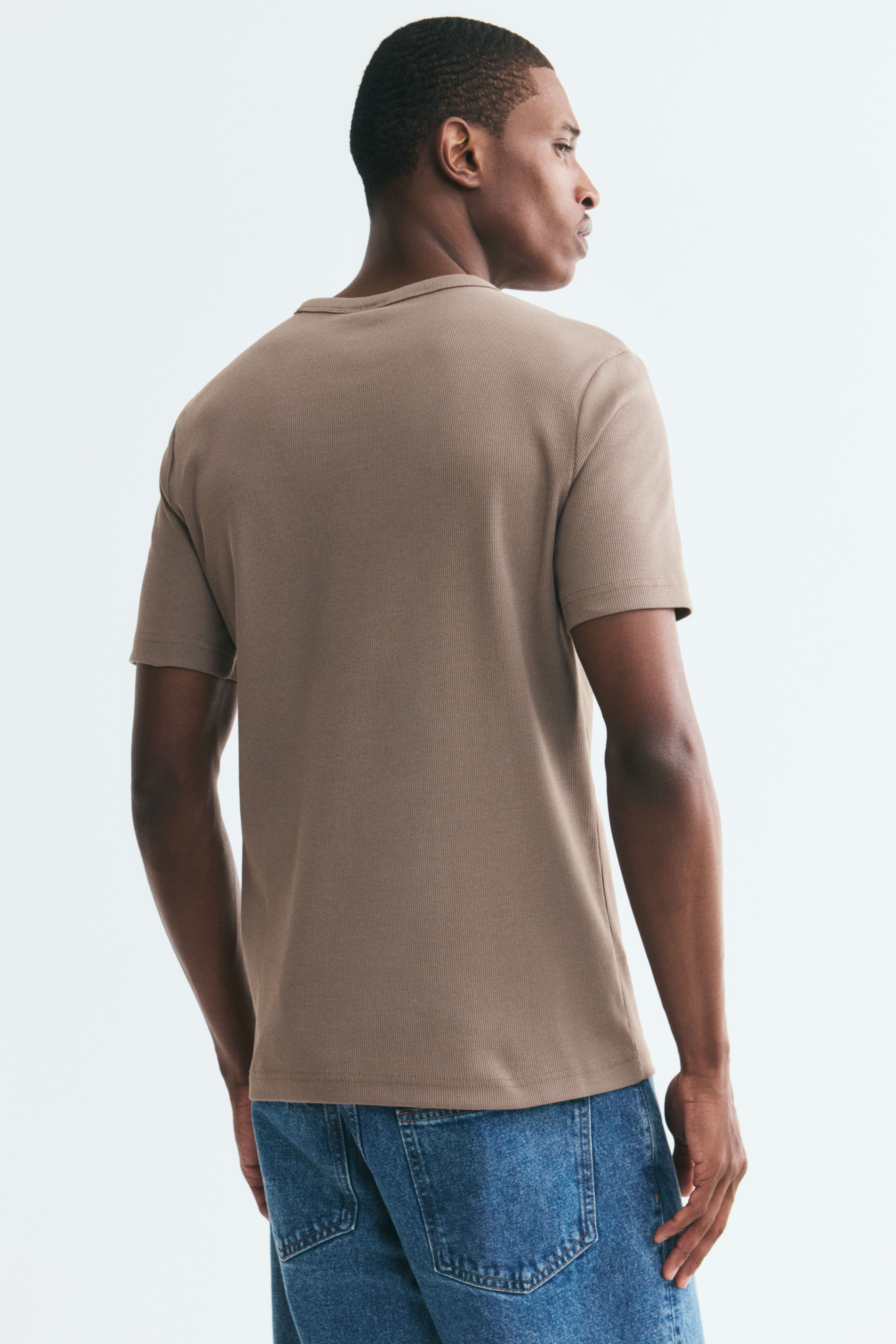 Slim-Fit Ribbed T-Shirt