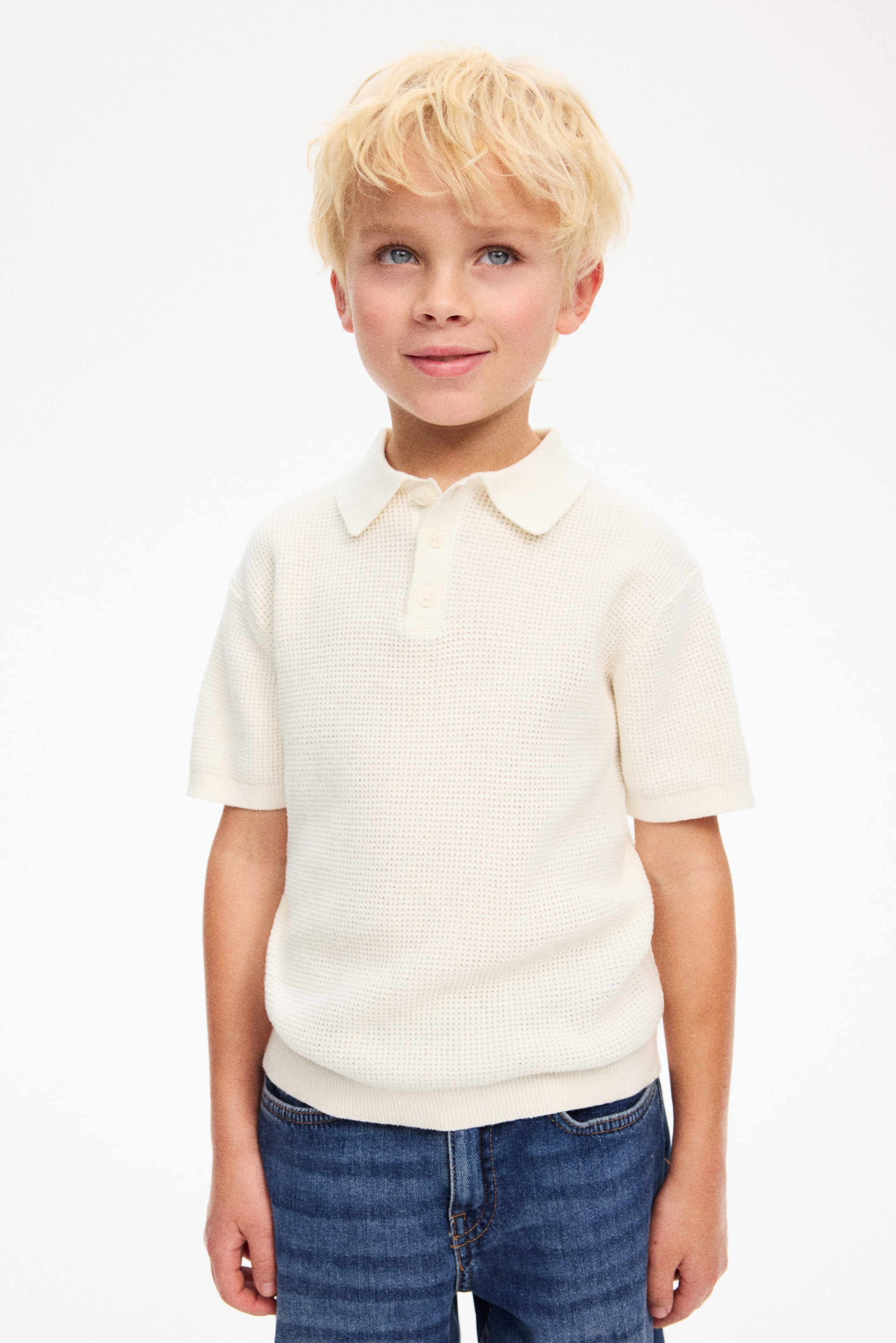 Visualizza immagine più grande: Polo in maglia di cotone - Crema - BAMBINO | H&M IT 1