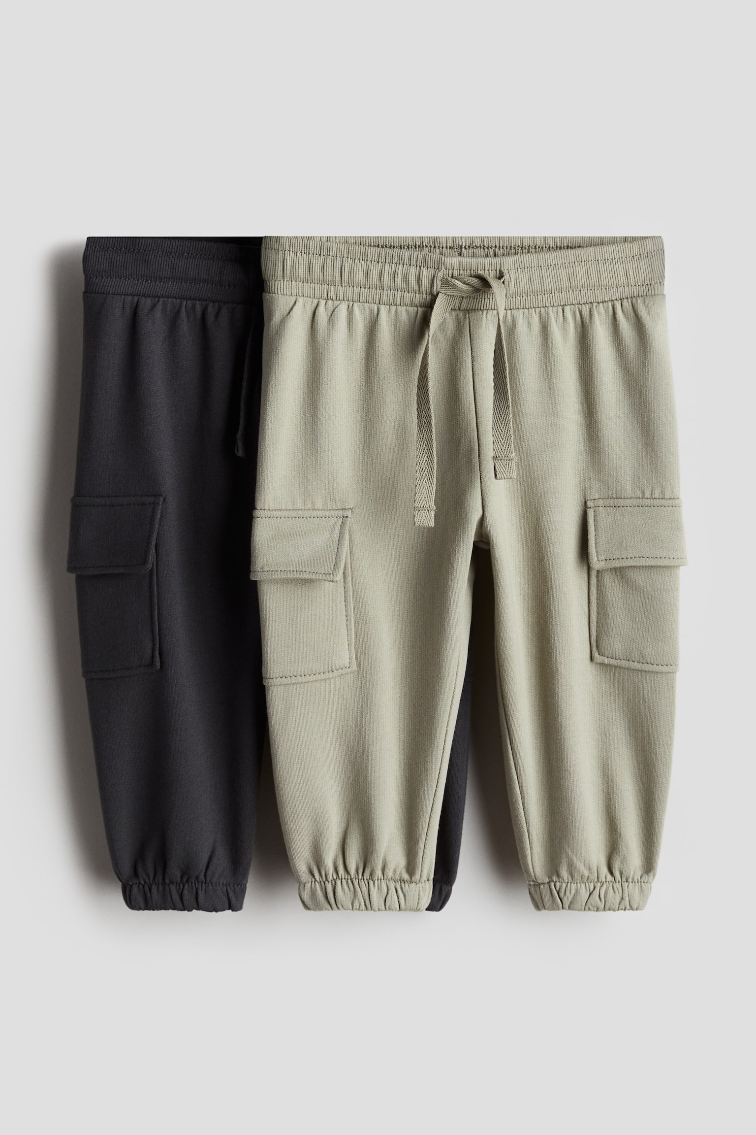 2-pack cargo joggers - Light khaki green/Dark grey/Navy blue/Light beige - 1