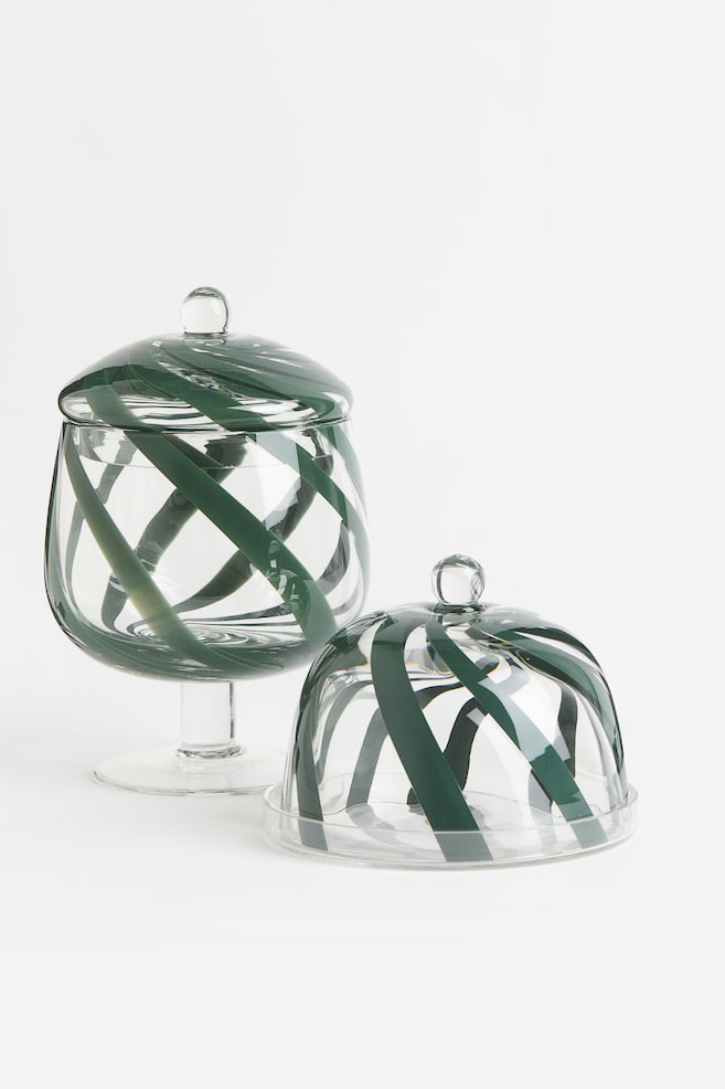 Vasetto in vetro - Verde/quadri - 3