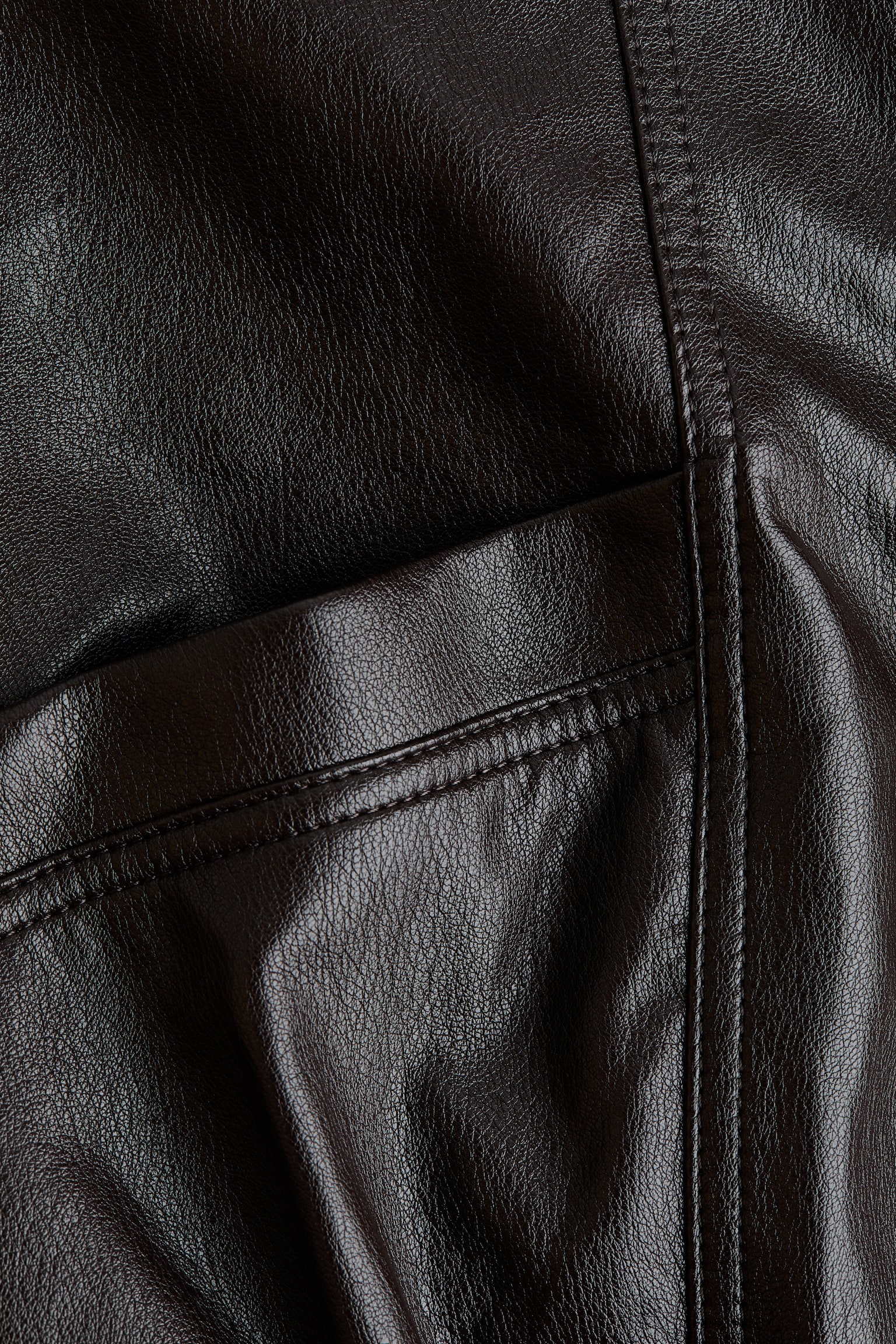 Женская куртка H&M Oversized Coated, цвет: Тёмный коричневый — фото 7