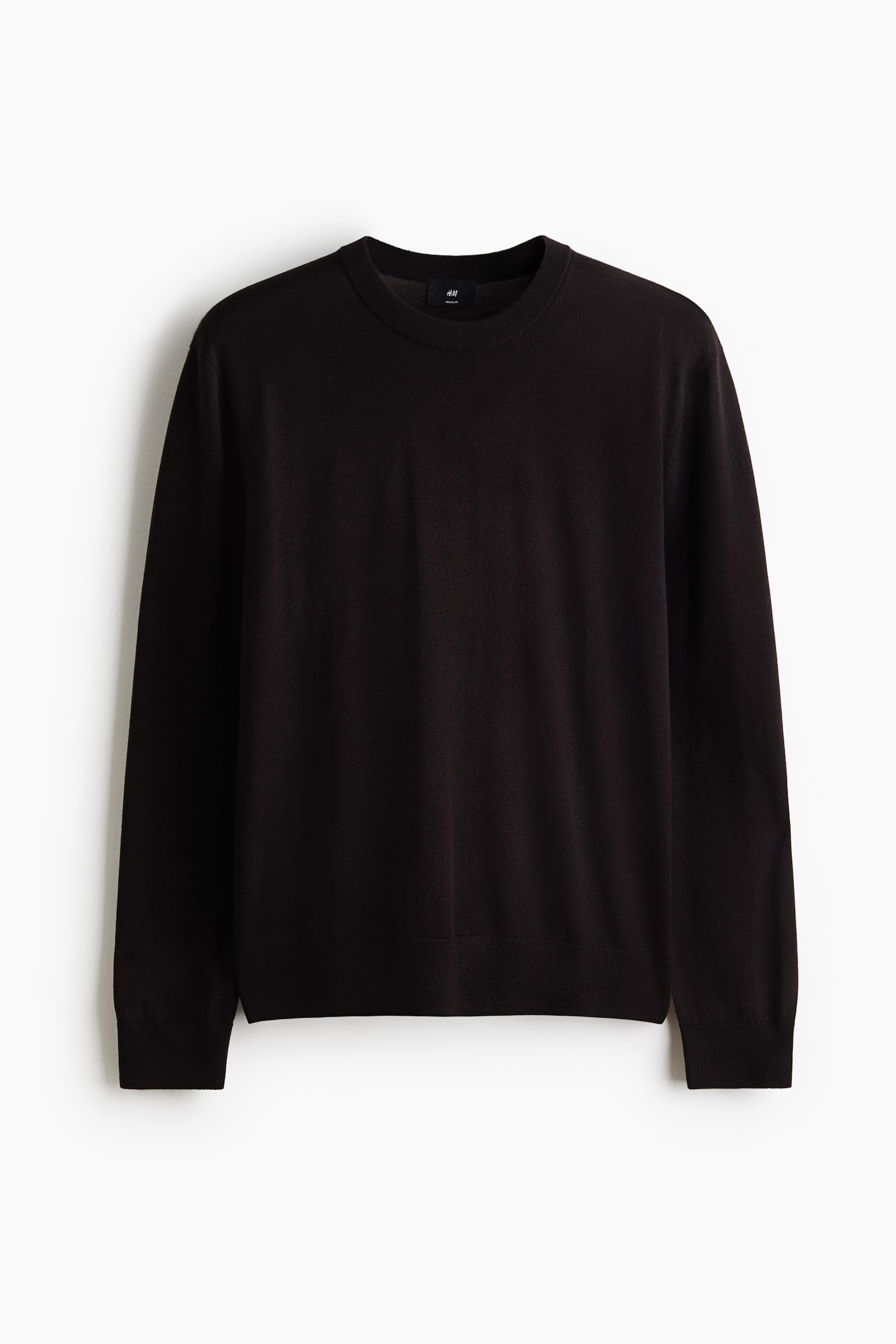 Camisola em lã merino Regular Fit - Castanho escuro/Preto/Cinzento escuro mesclado - 1