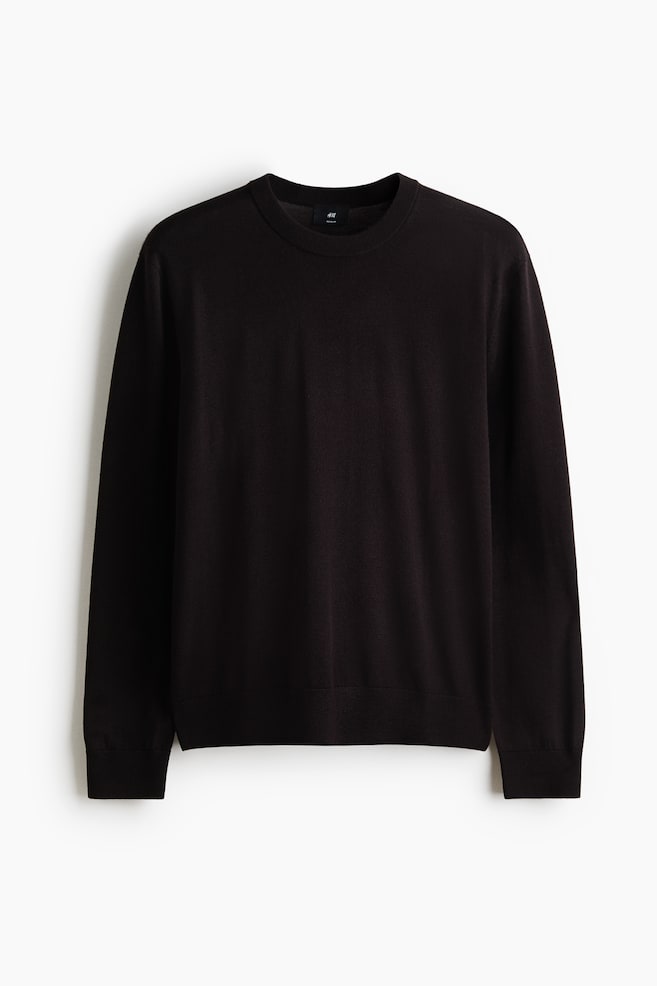 Pulover Regular Fit din lână merinos - Maro-închis/Taupe-închis/Negru/Gri-închis melanj - 1