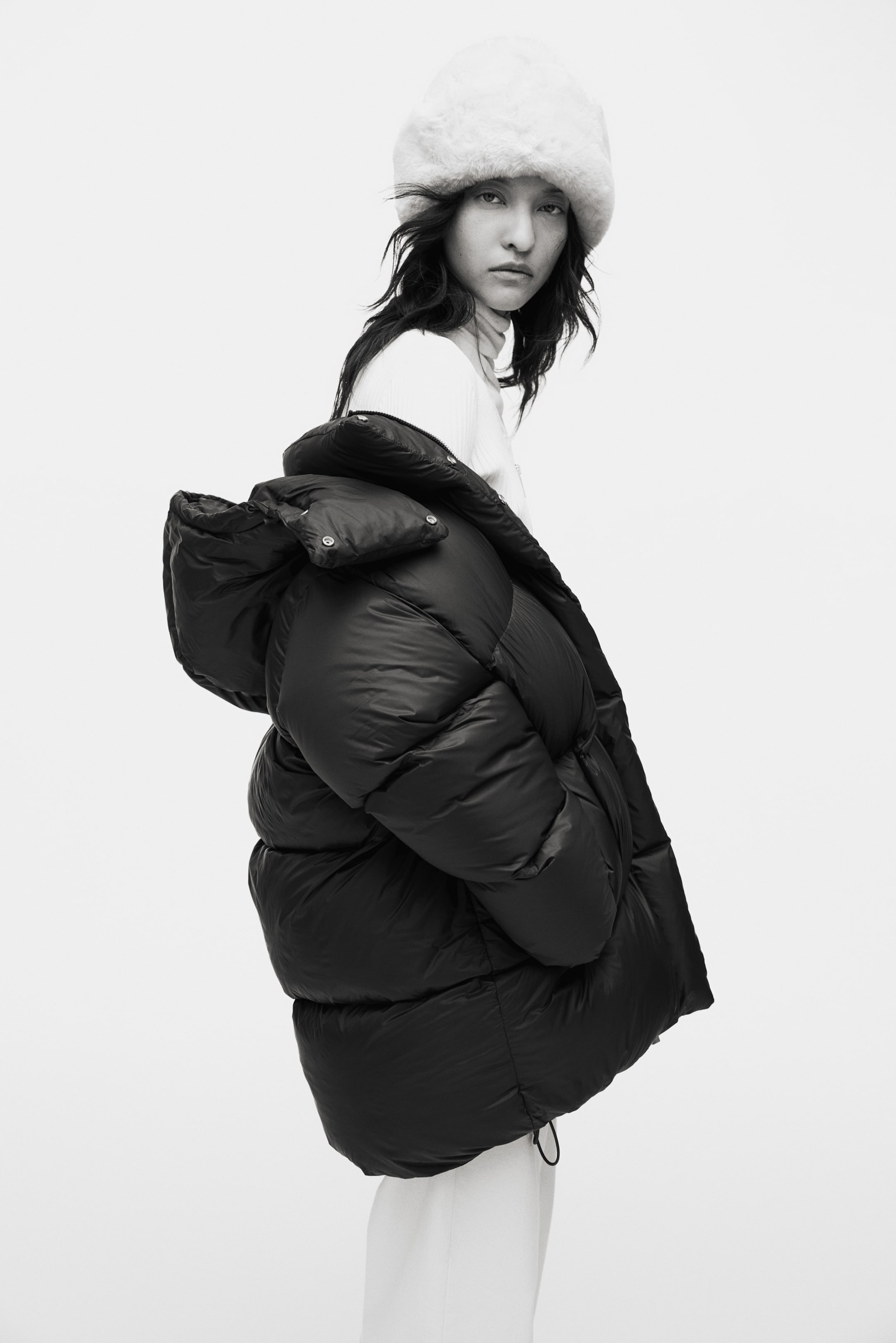 View larger image: Hooded Down Puffer Jacket - Dark brown - Ladies | H&M US 1