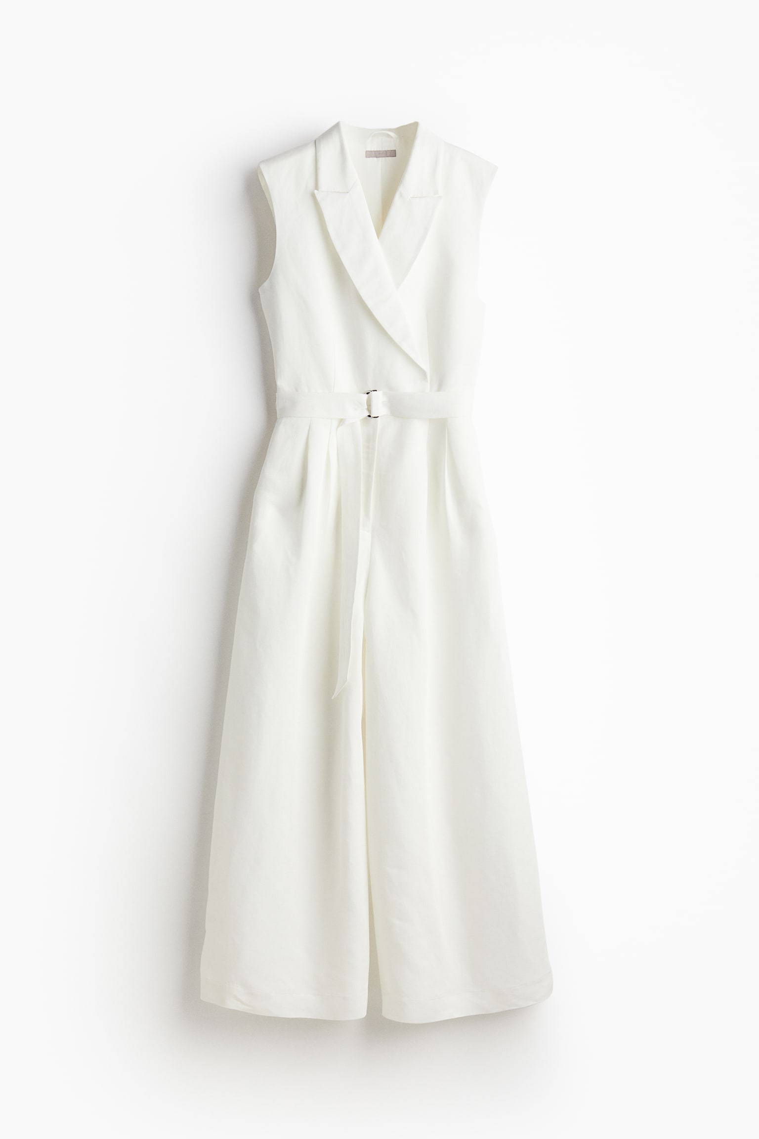 Linen-blend jumpsuit - White - 2