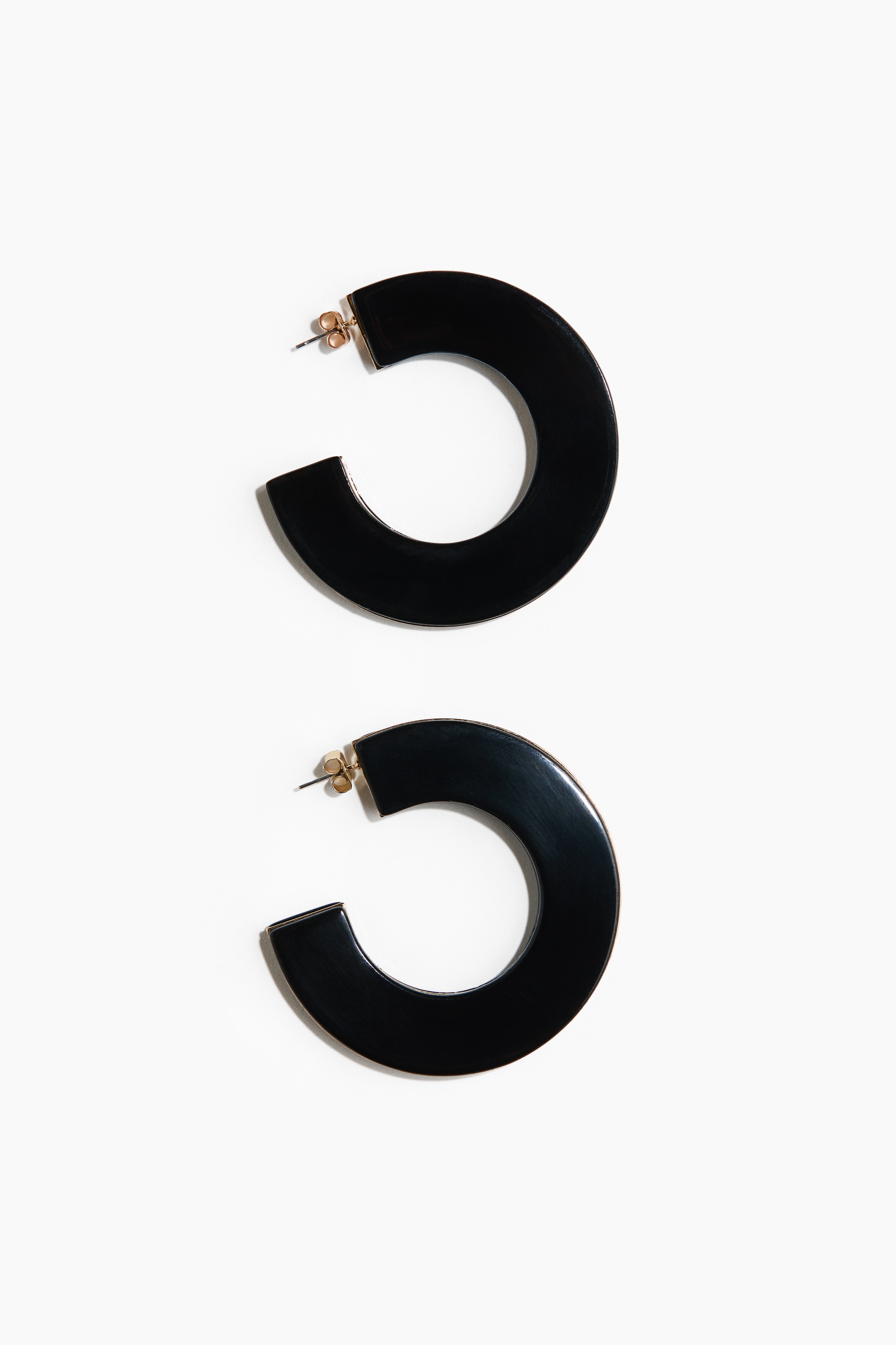 Chunky hoop earrings - Black
