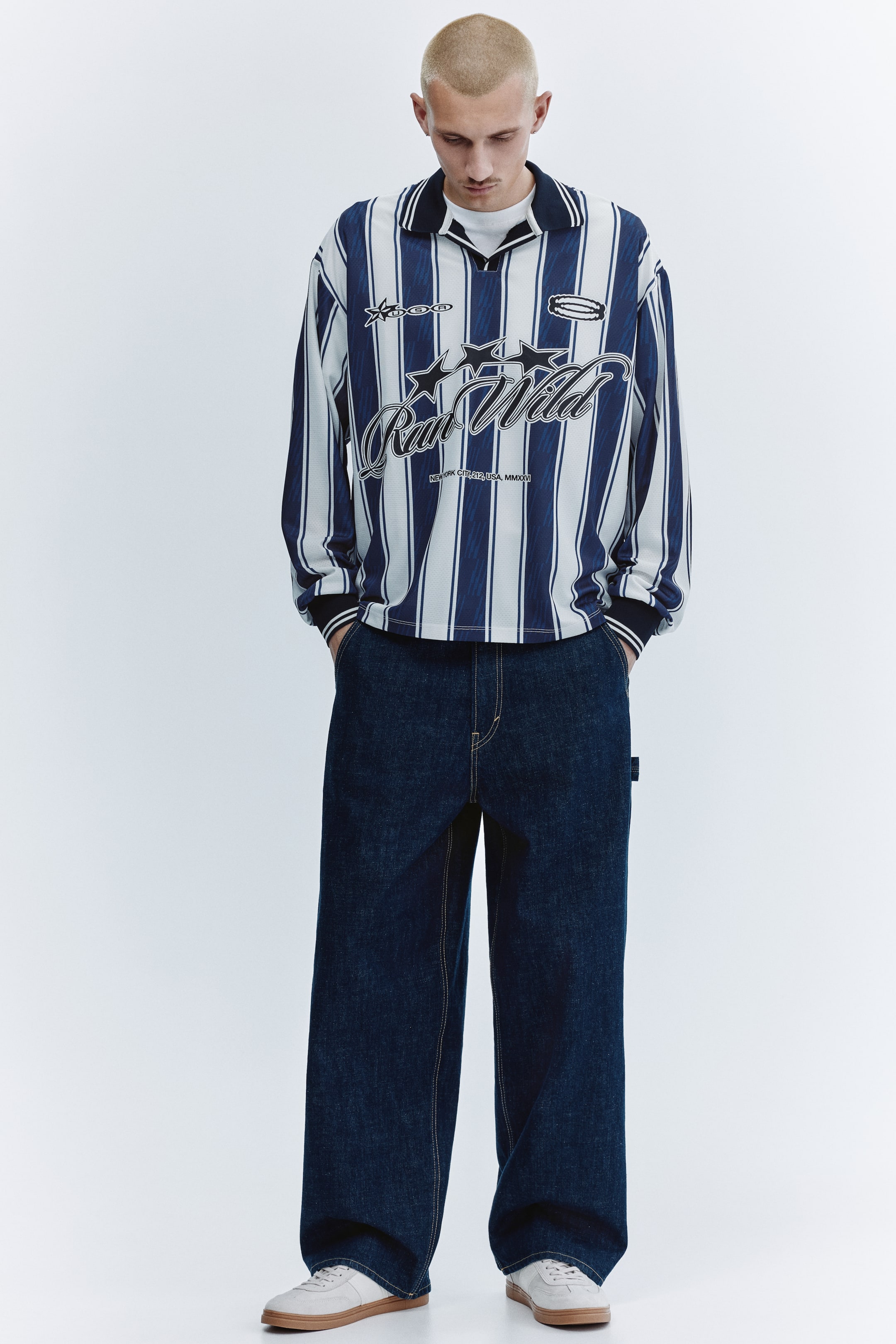 Ver imagen más grande: Camiseta de fútbol Loose Fit - Azul oscuro/Run Wild - HOMBRE | H&M ES 1