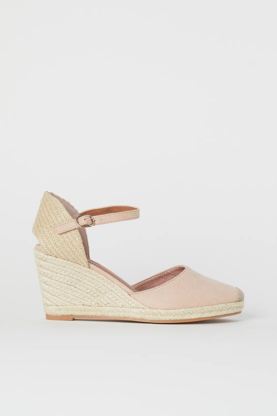 HM 25S HIGH WEDGE SANDALS IN PASTEL PINK LAMBSKIN STYLE 29