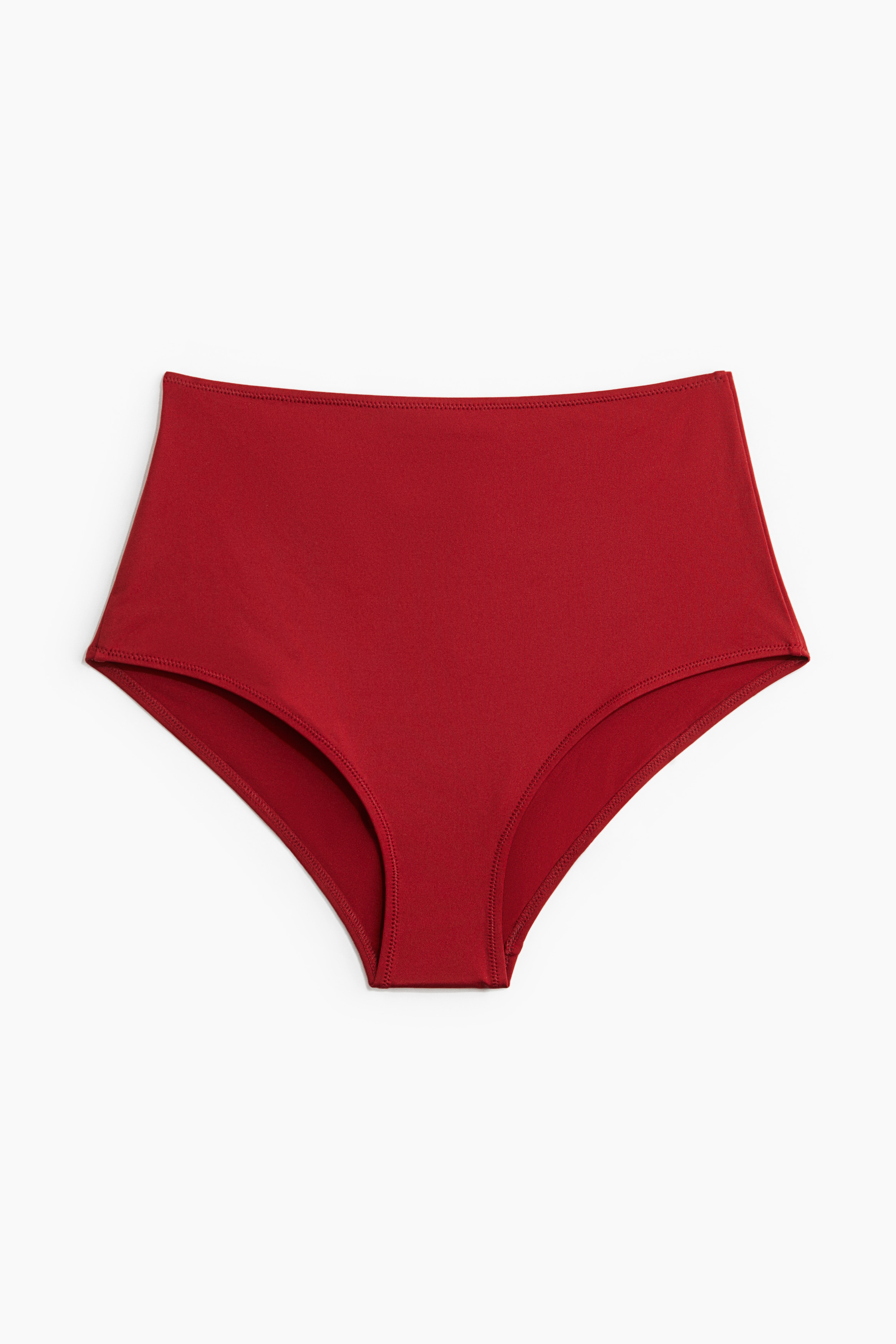 High Waist Bikini Bottoms - Dark red/Blue/Light beige/Leopard print