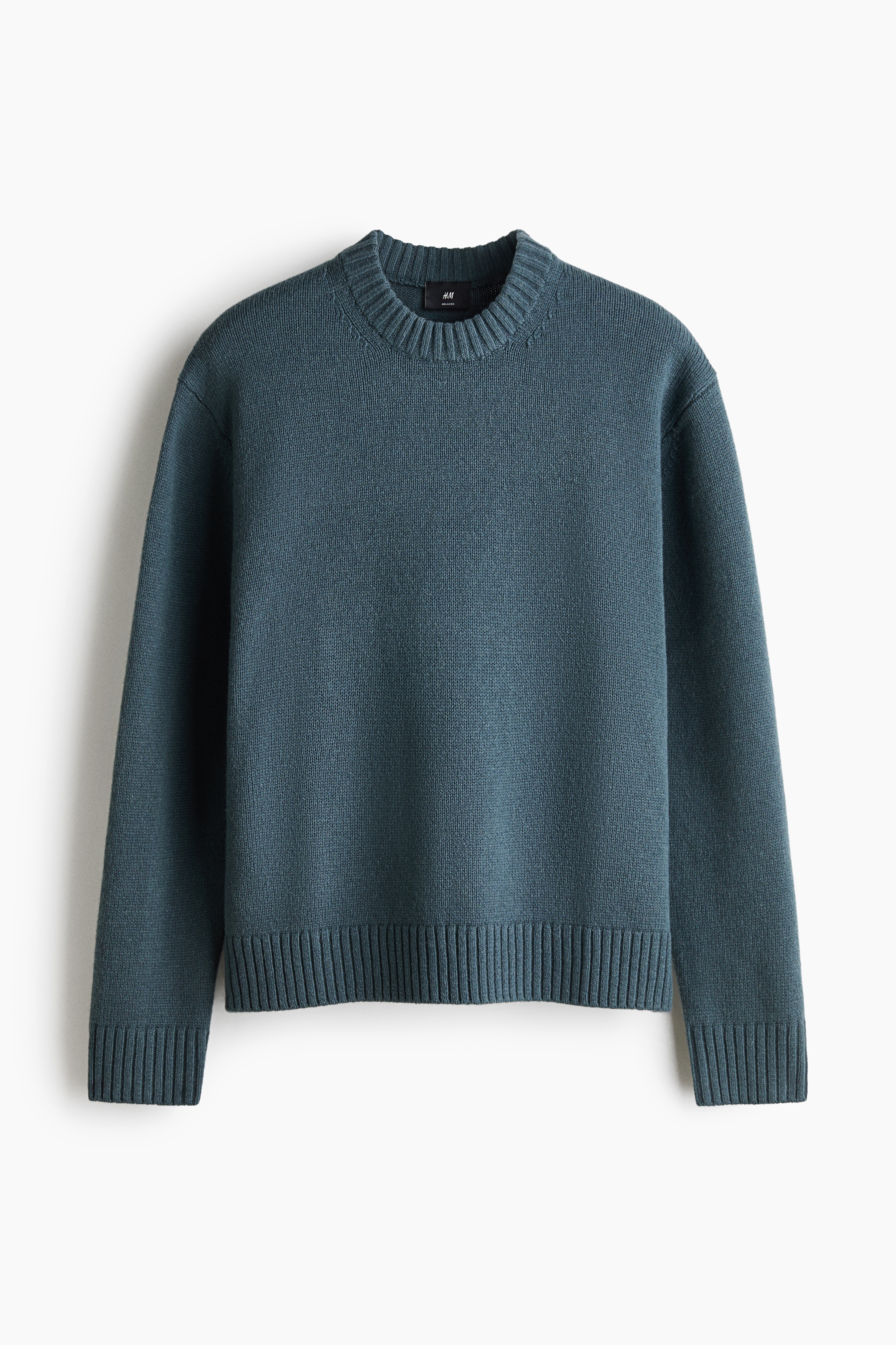Vlněný svetr Relaxed Fit - Tmavě tyrkysová/Hnědošedá/Námořnická modř/Zelená