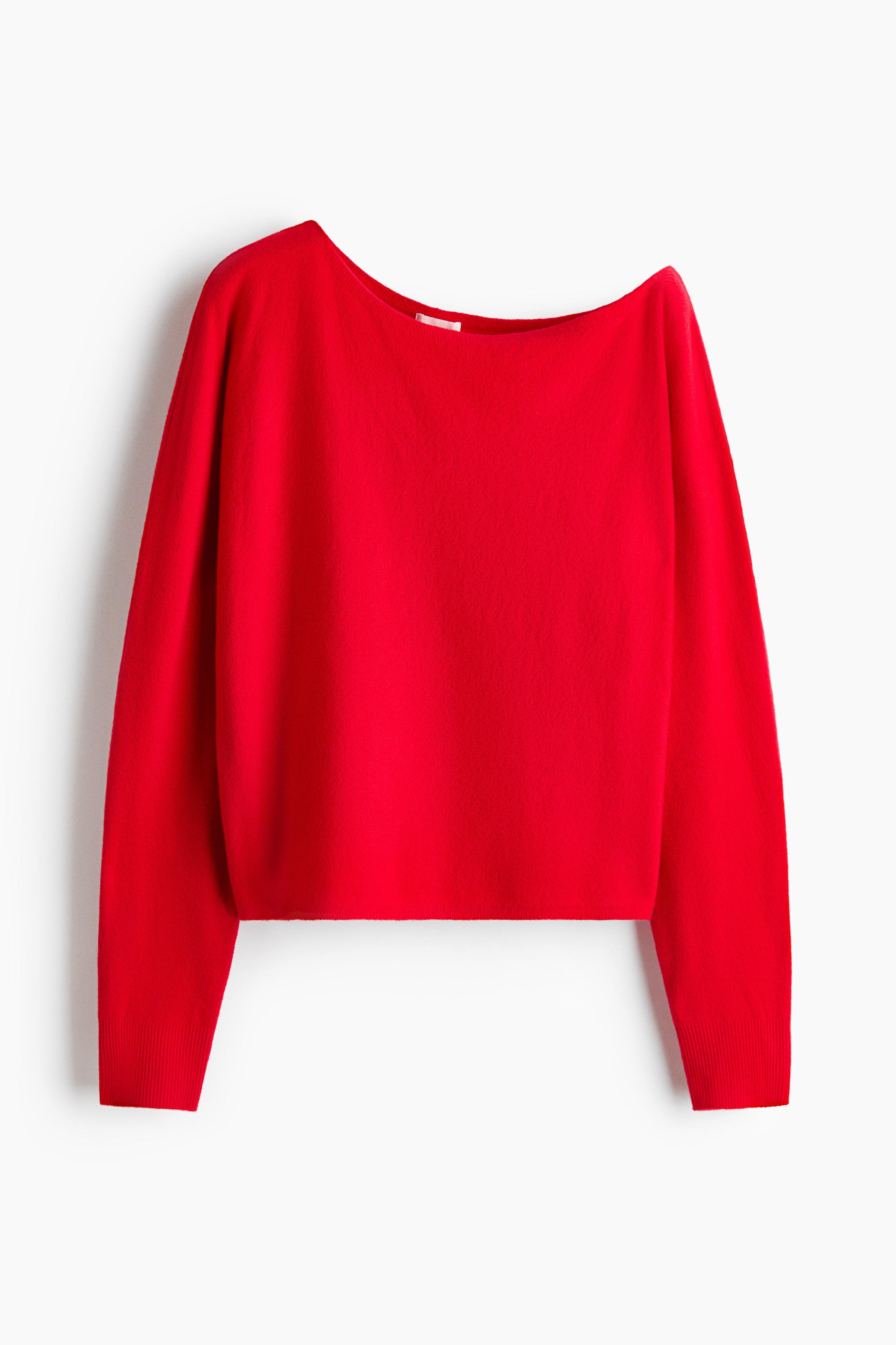 One-Shoulder-Pullover - Rot/Hellblau/Schwarz