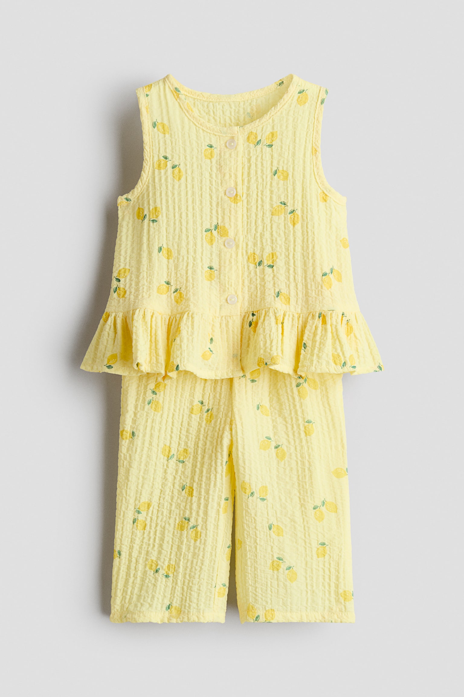 Ensemble 2 pièces en seersucker - Jaune/citrons/Blanc/fraises/Bleu clair/fleuri/Rose clair/fleuri/Bleu clair