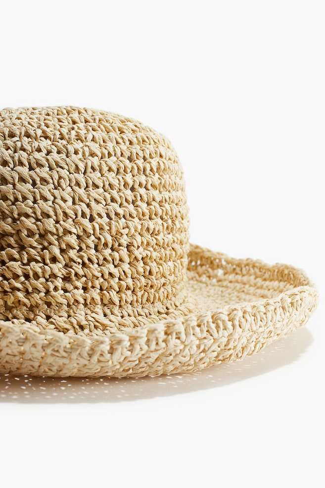 Hm Hat Women's Light beige Wavy-brim Straw Hat | H&M US