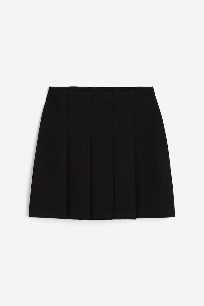 Pleated skirt - Black/Grey marl - 2