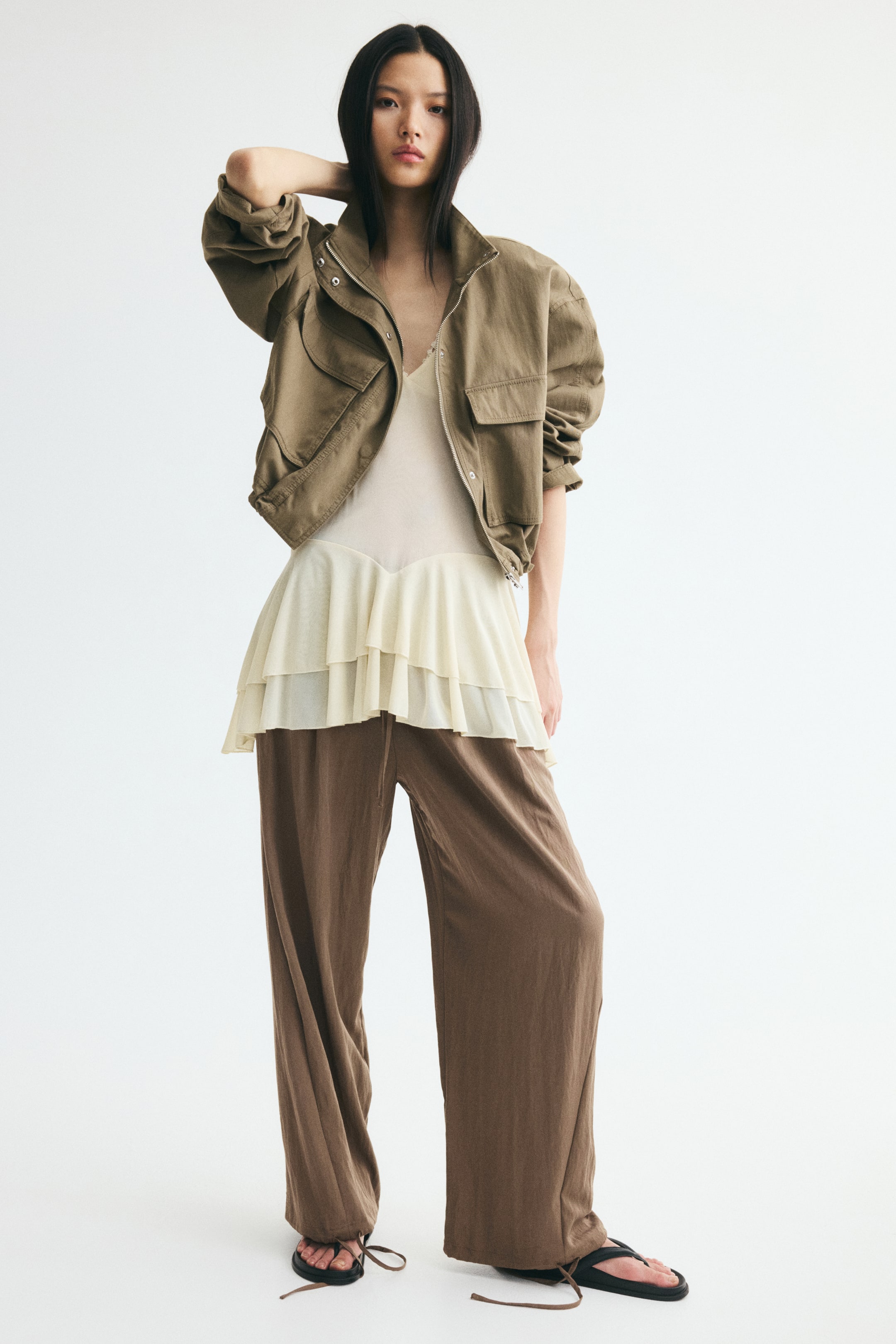 Tie-Detail Balloon-Leg Pants