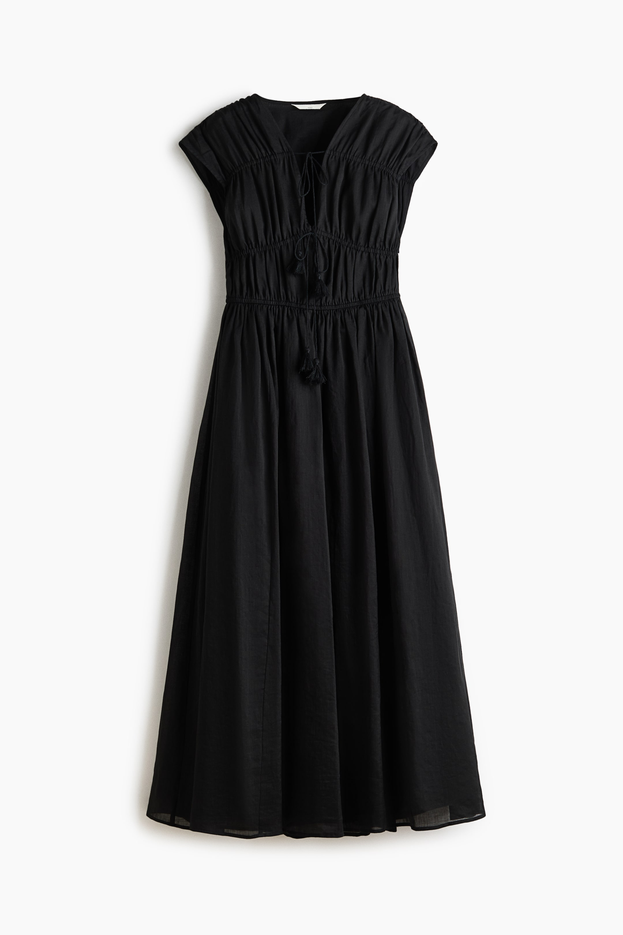 Drawstring-Detail Ramie Dress