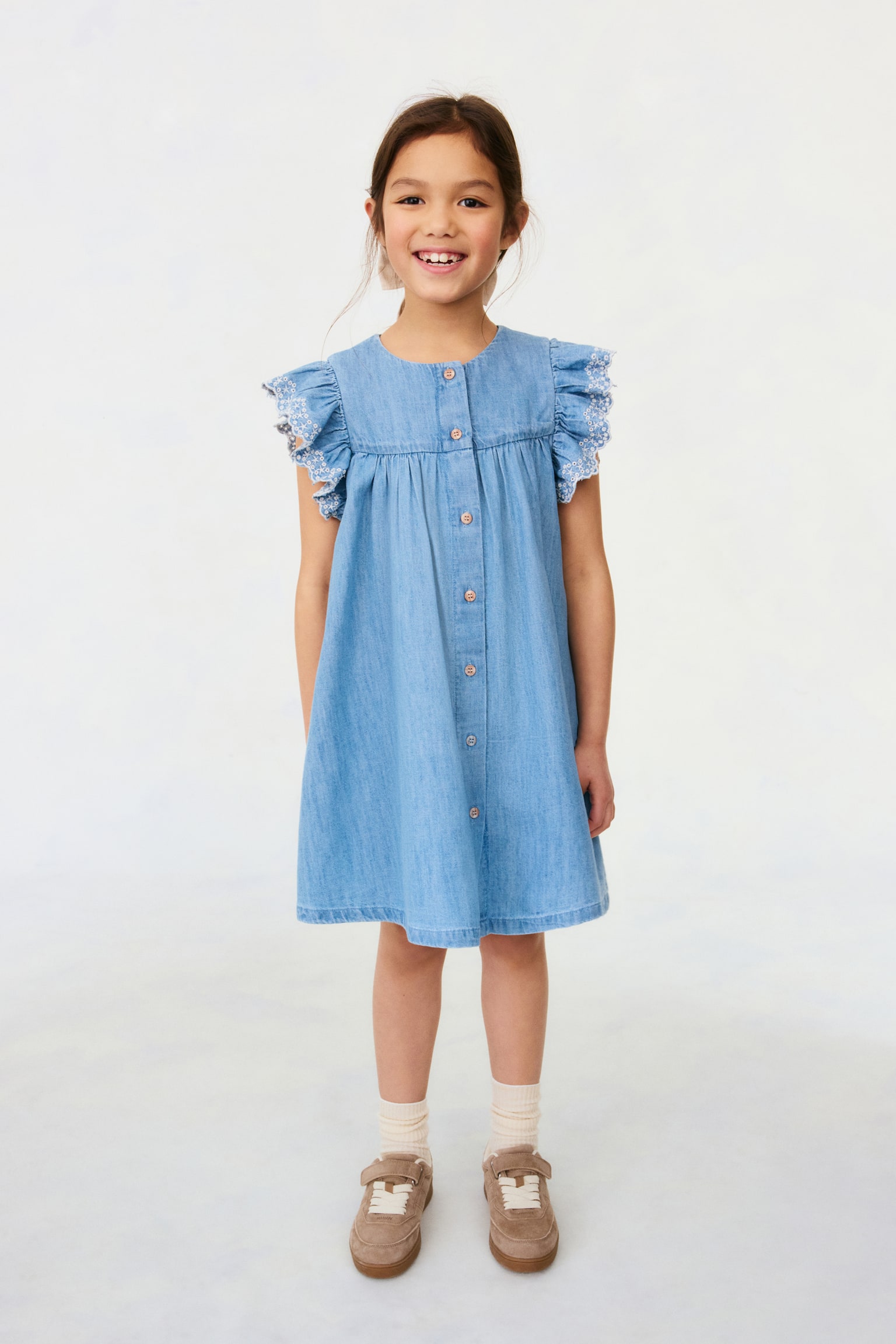 Детское платье H&M Denim Dress, цвет: Светлый джинсовый синий — фото 2