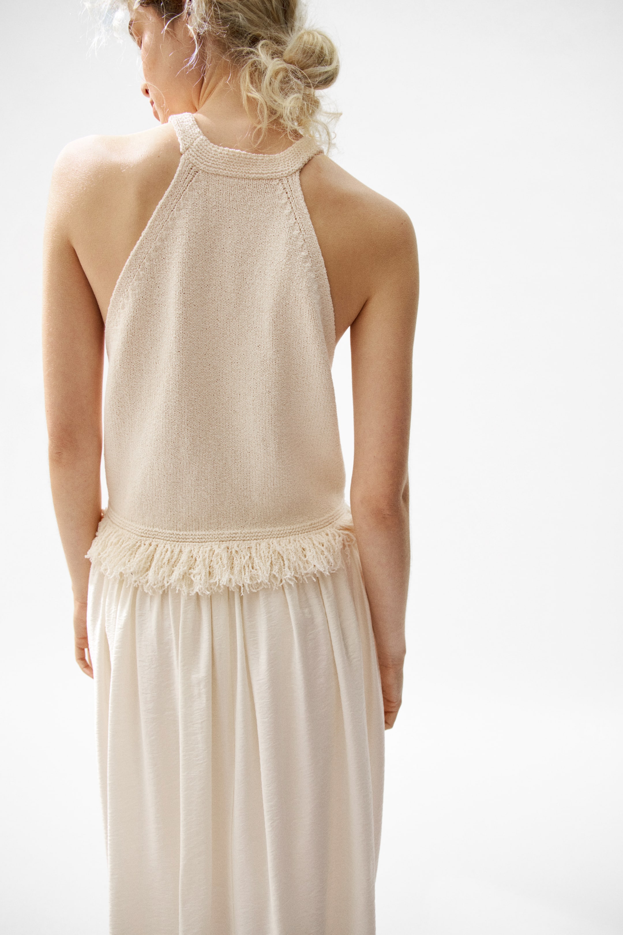 Fringe-Trimmed Knit Top