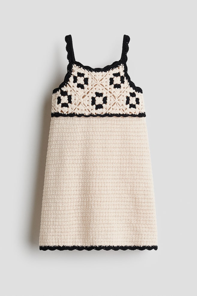 Crochet-look dress - Cream - 1