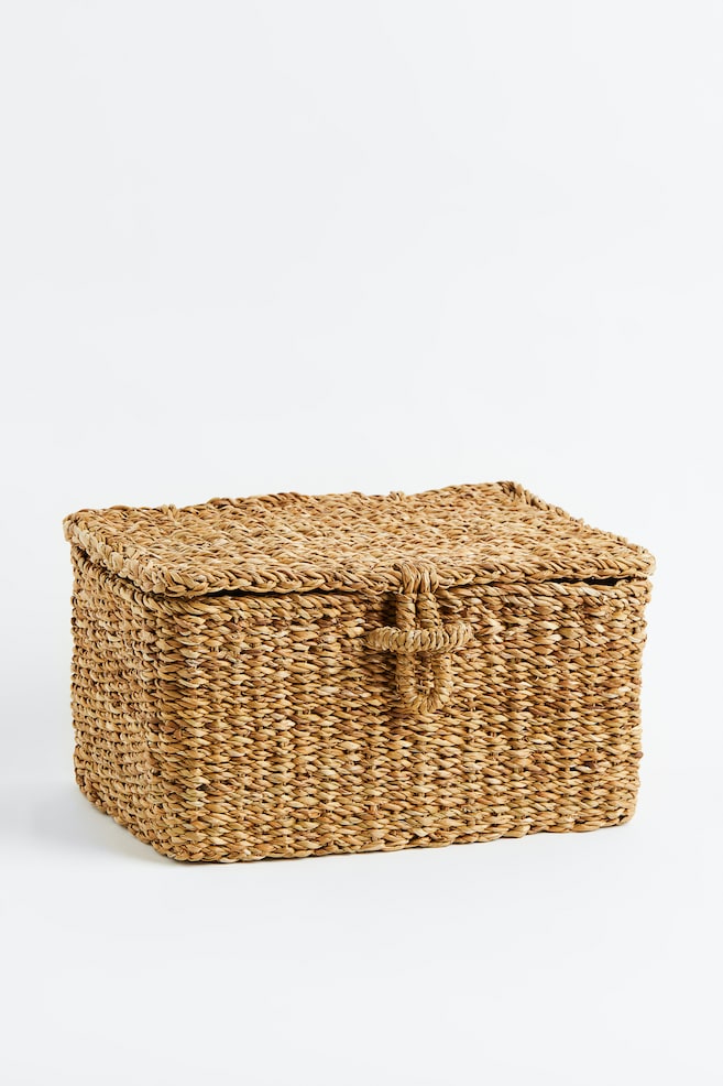 Lidded storage basket - Beige - 1