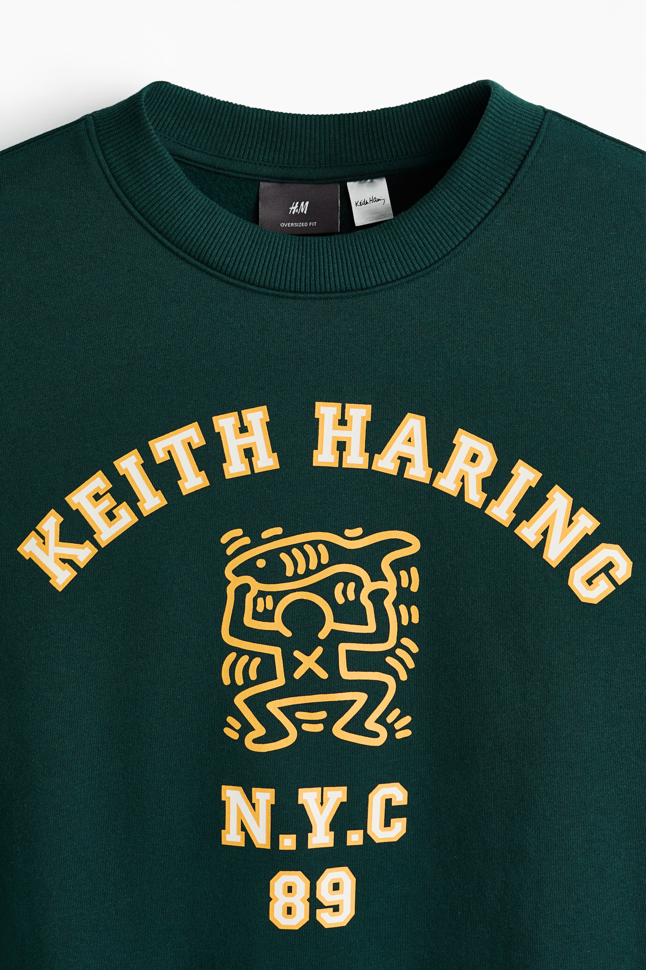 Ver imagem maior: Sweatshirt com estampado Oversized Fit - Green/Keith Haring - HOMEM | H&M PT 2