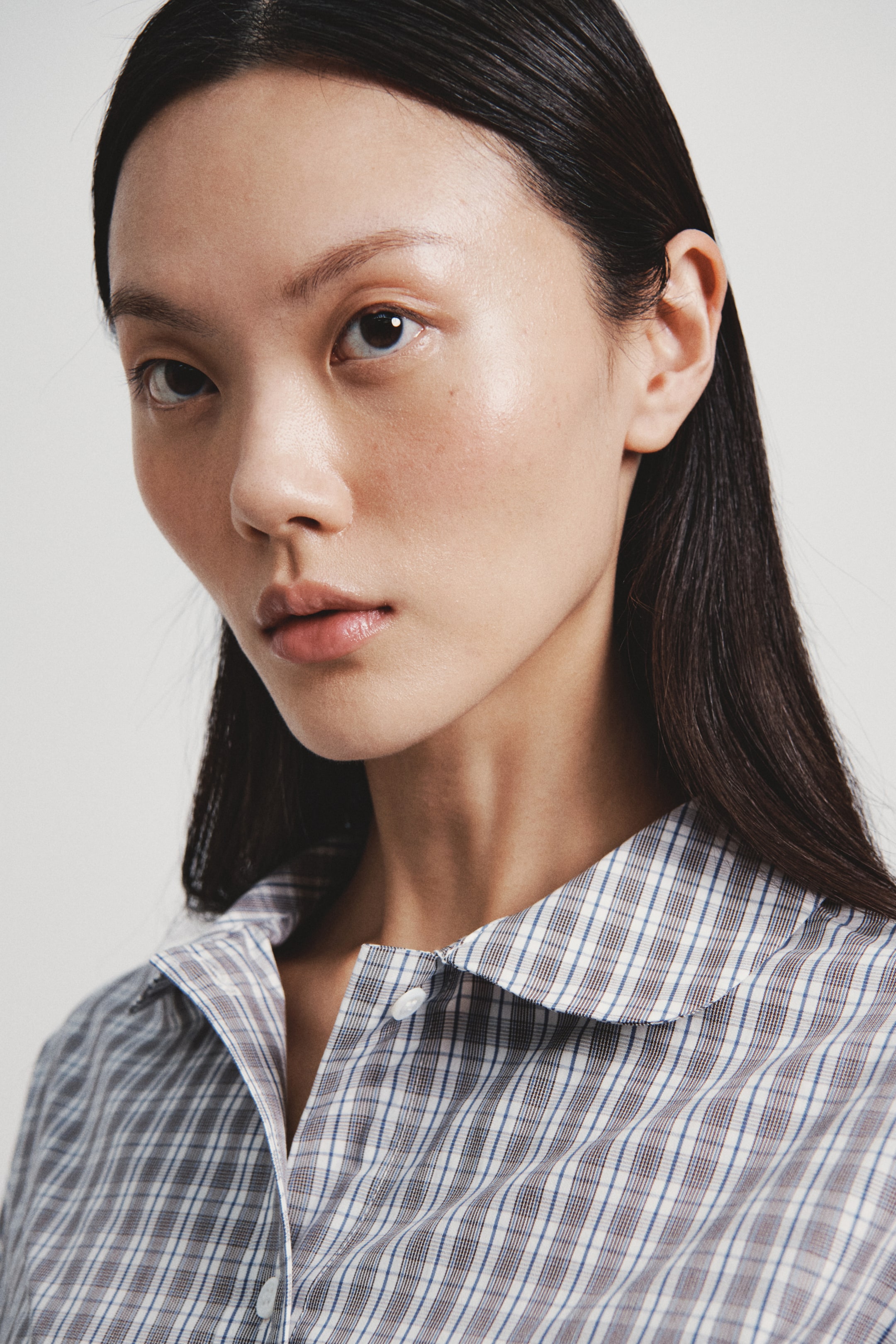 이미지 확대 보기: 코튼 포플린 셔츠 - 브라운/체크 - 여성 | H&M KR 4