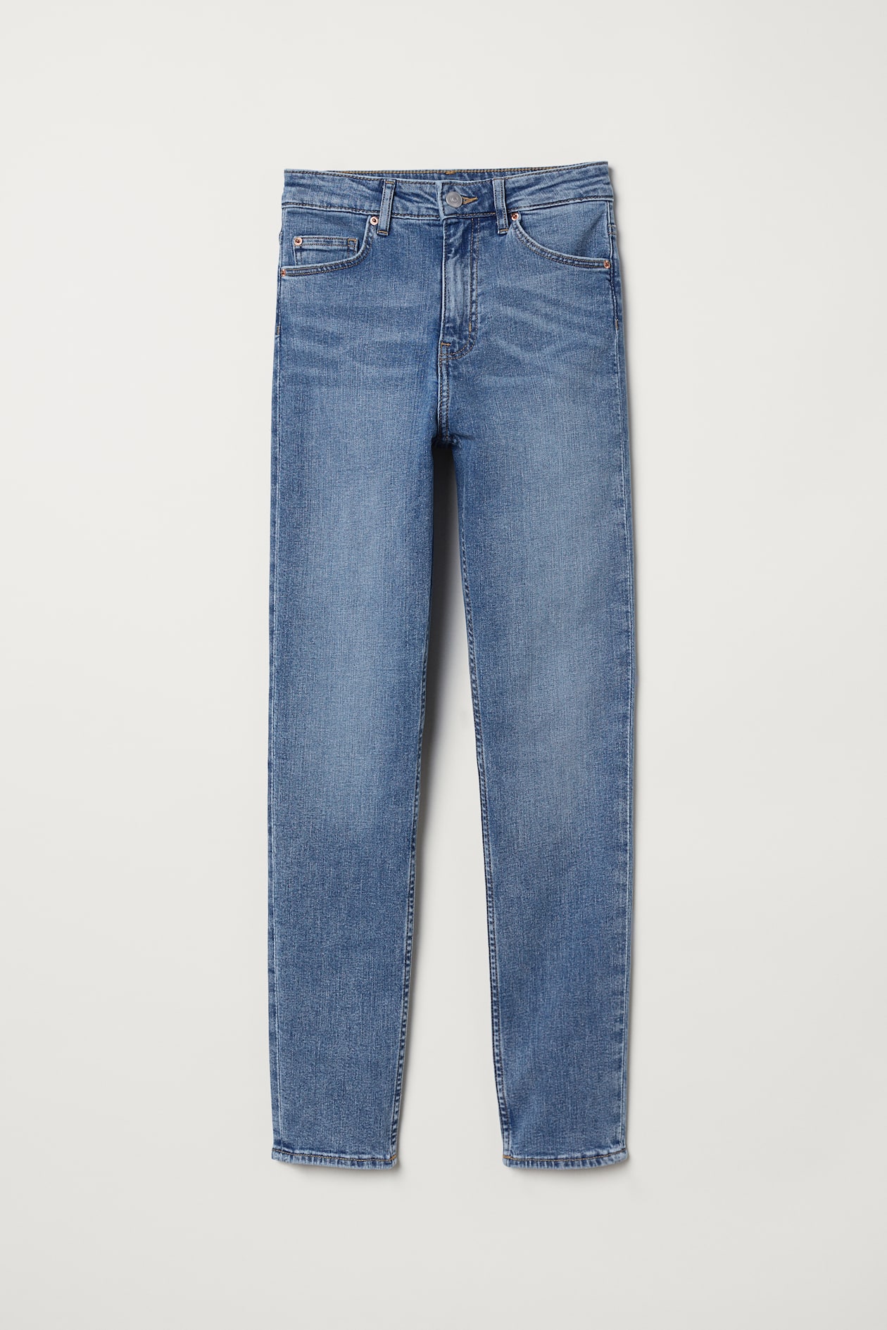 Skinny High Jeans - High waist - Long - Denim blue - Ladies | H&M US