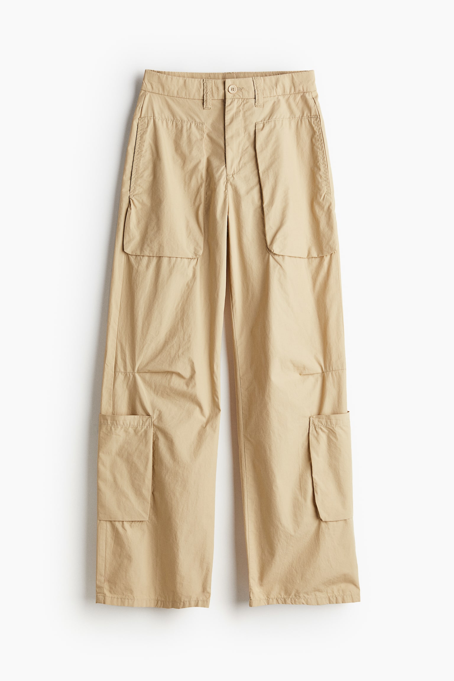 Cotton cargo trousers - Light beige/Black/Beige - 2